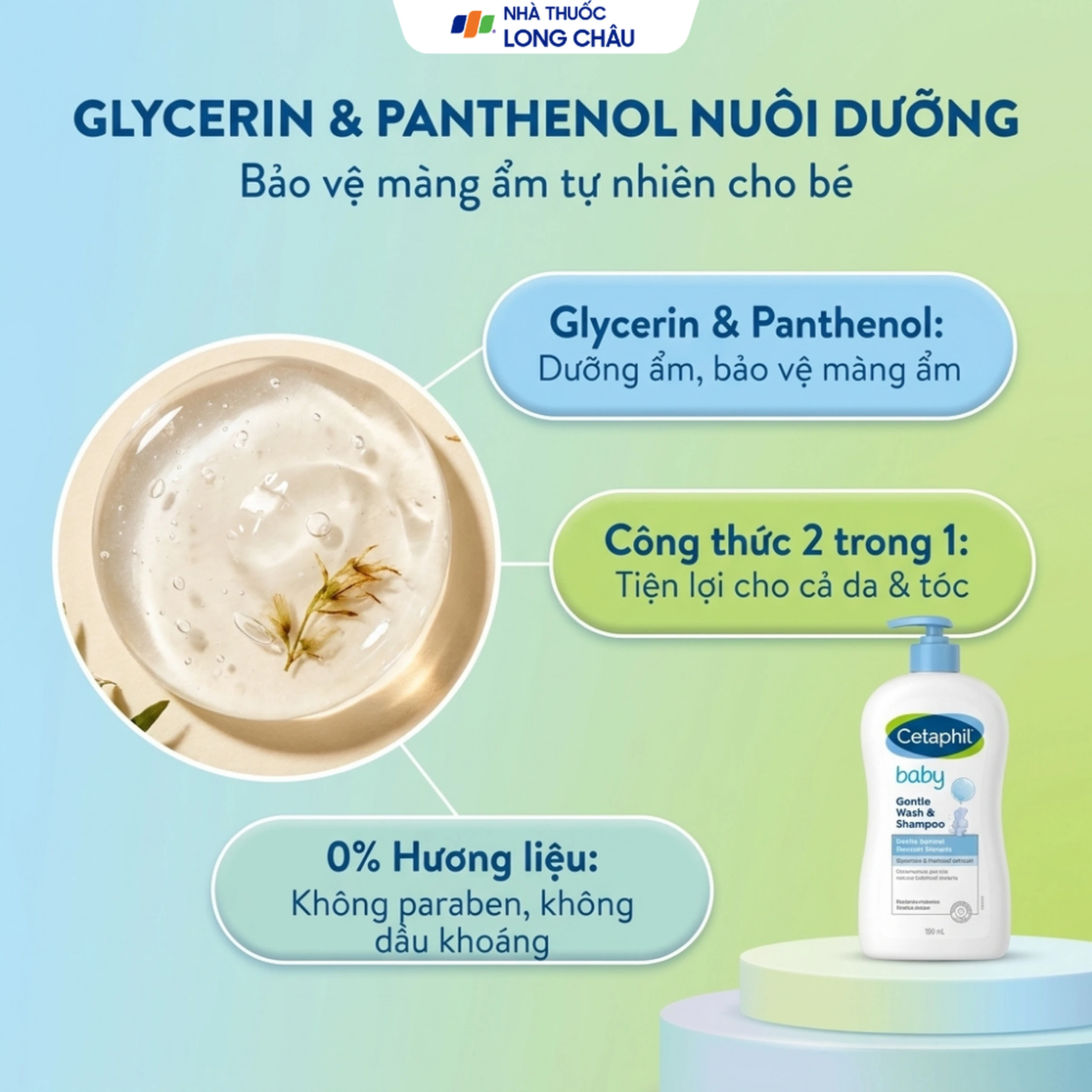 Sữa tắm gội em bé Cetaphil Baby Gentle Wash and Shampoo dịu nhẹ (400ml) 3