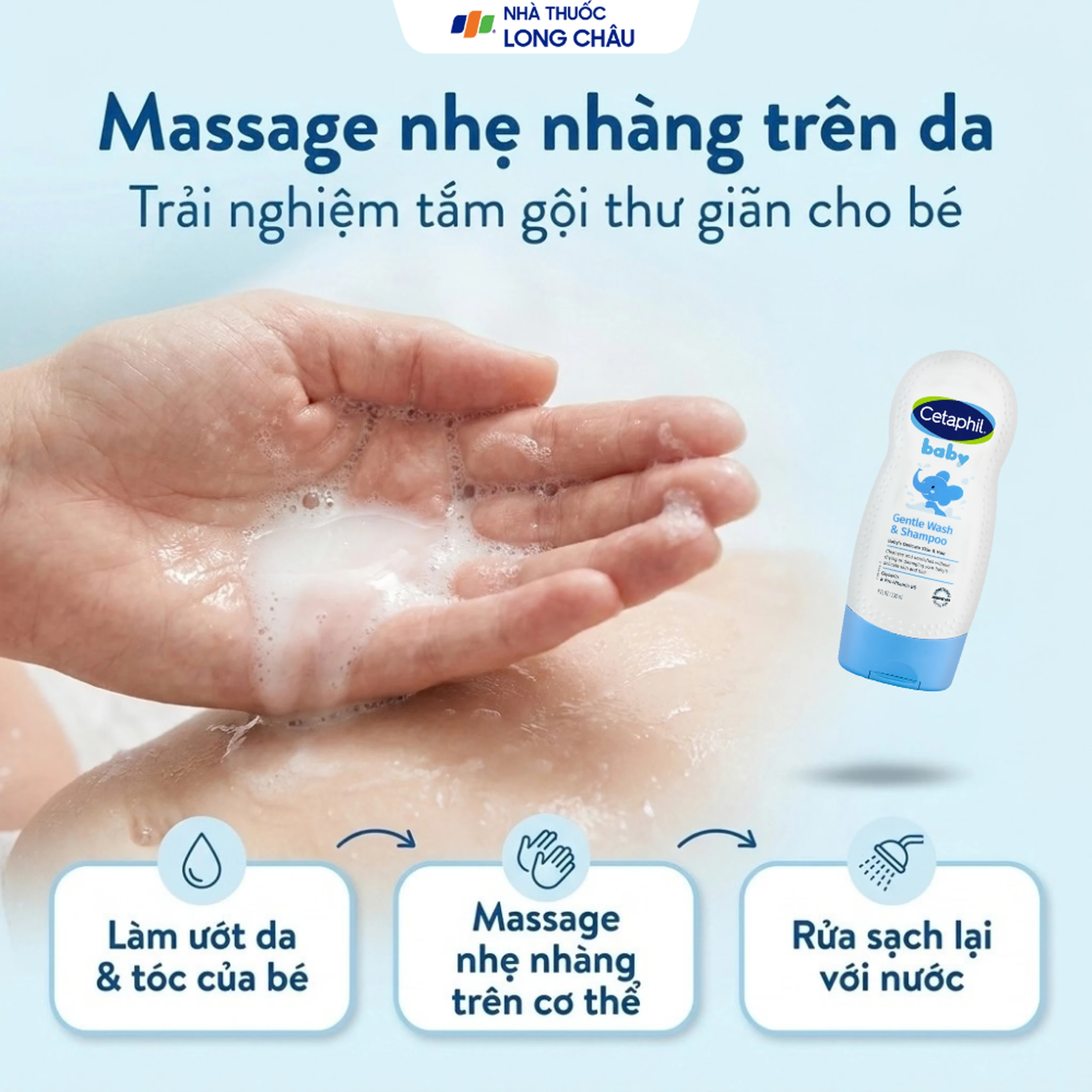 Sữa tắm gội em bé Cetaphil Baby Gentle Wash and Shampoo Hair and Body làm dịu da, không gây kích ứng (230ml) 5