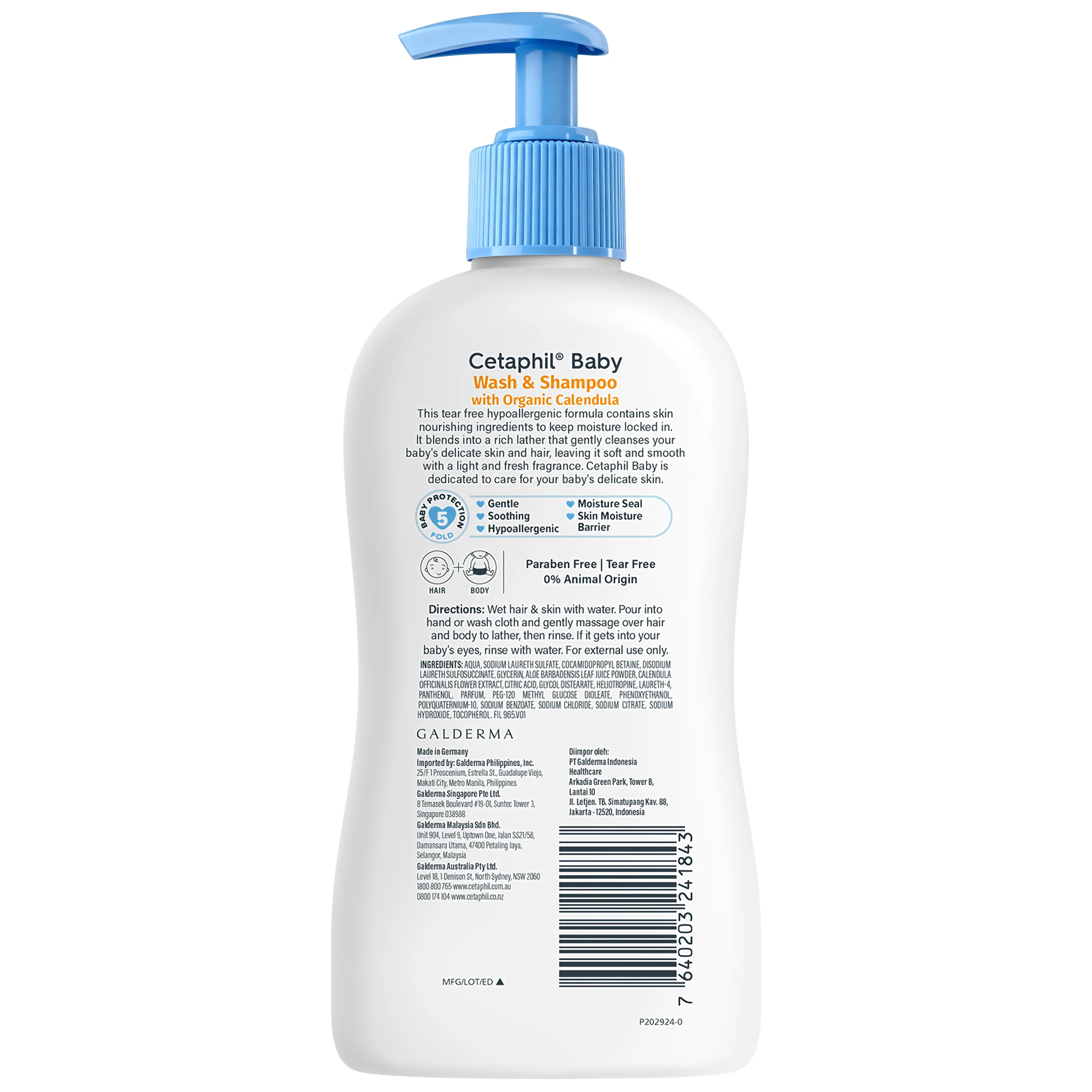 Sữa tắm gội cho bé Cetaphil Organic Calendula dịu nhẹ, không kích ứng (400ml) 2