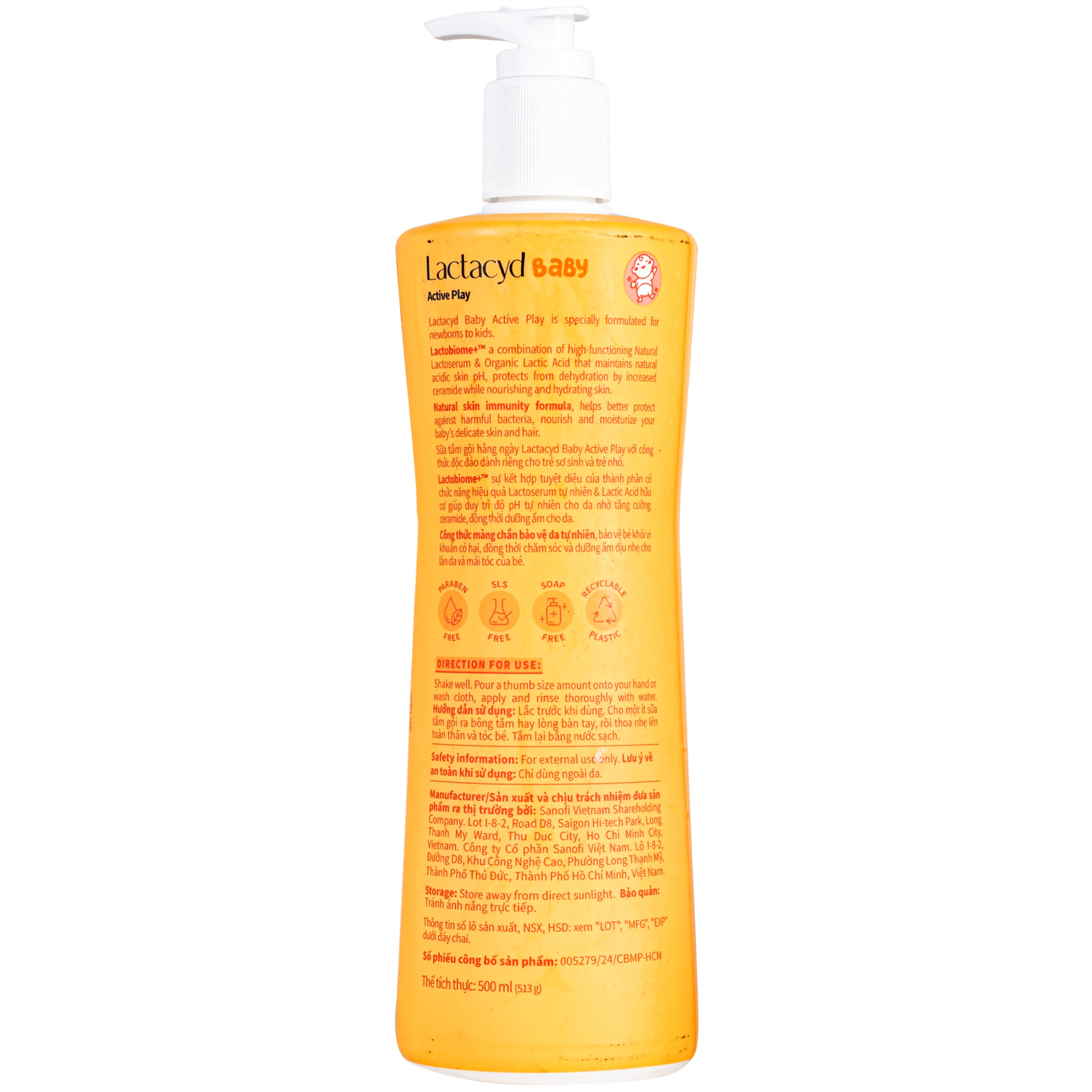 Sữa tắm gội cho bé Lactacyd Active Play (500ml) 3