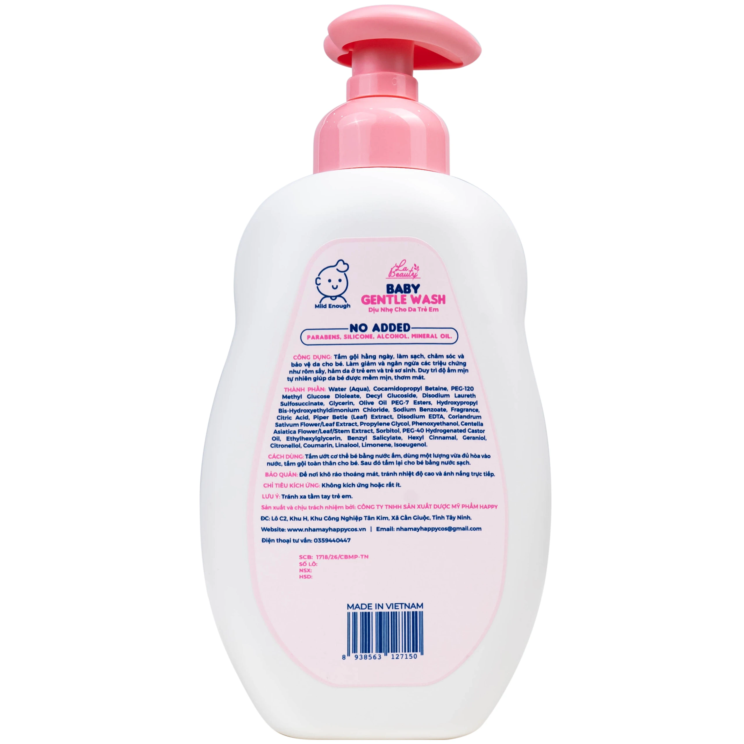 Sữa tắm gội em bé Gentle Wash 500ml La Beauty giảm và ngăn ngừa rôm sảy, hăm da 2