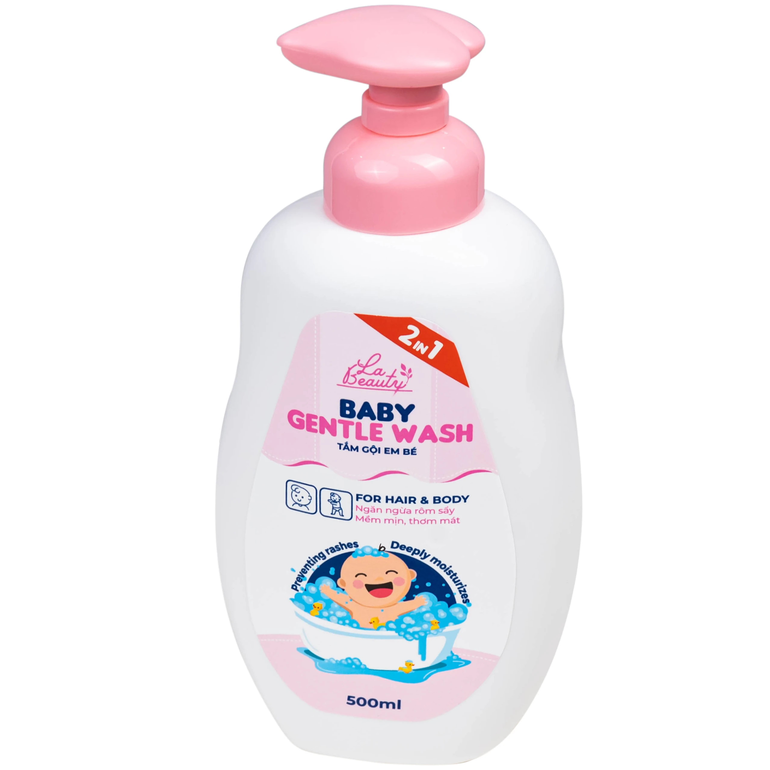 Sữa tắm gội em bé Gentle Wash 500ml La Beauty giảm và ngăn ngừa rôm sảy, hăm da 3