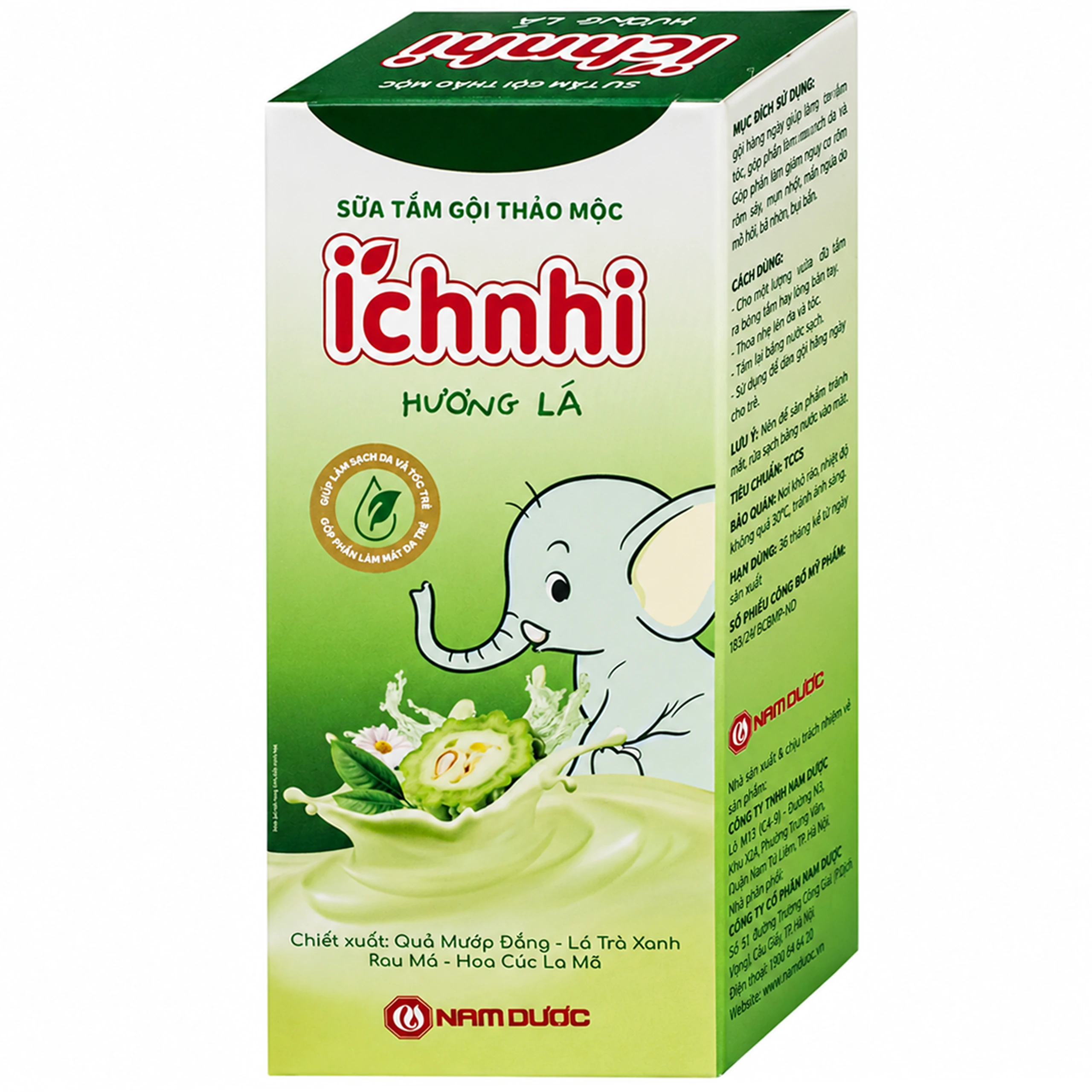 Sữa tắm gội thảo mộc Ích Nhi hương lá giúp làm sạch da, hỗ trợ giảm rôm sảy (200g) 3