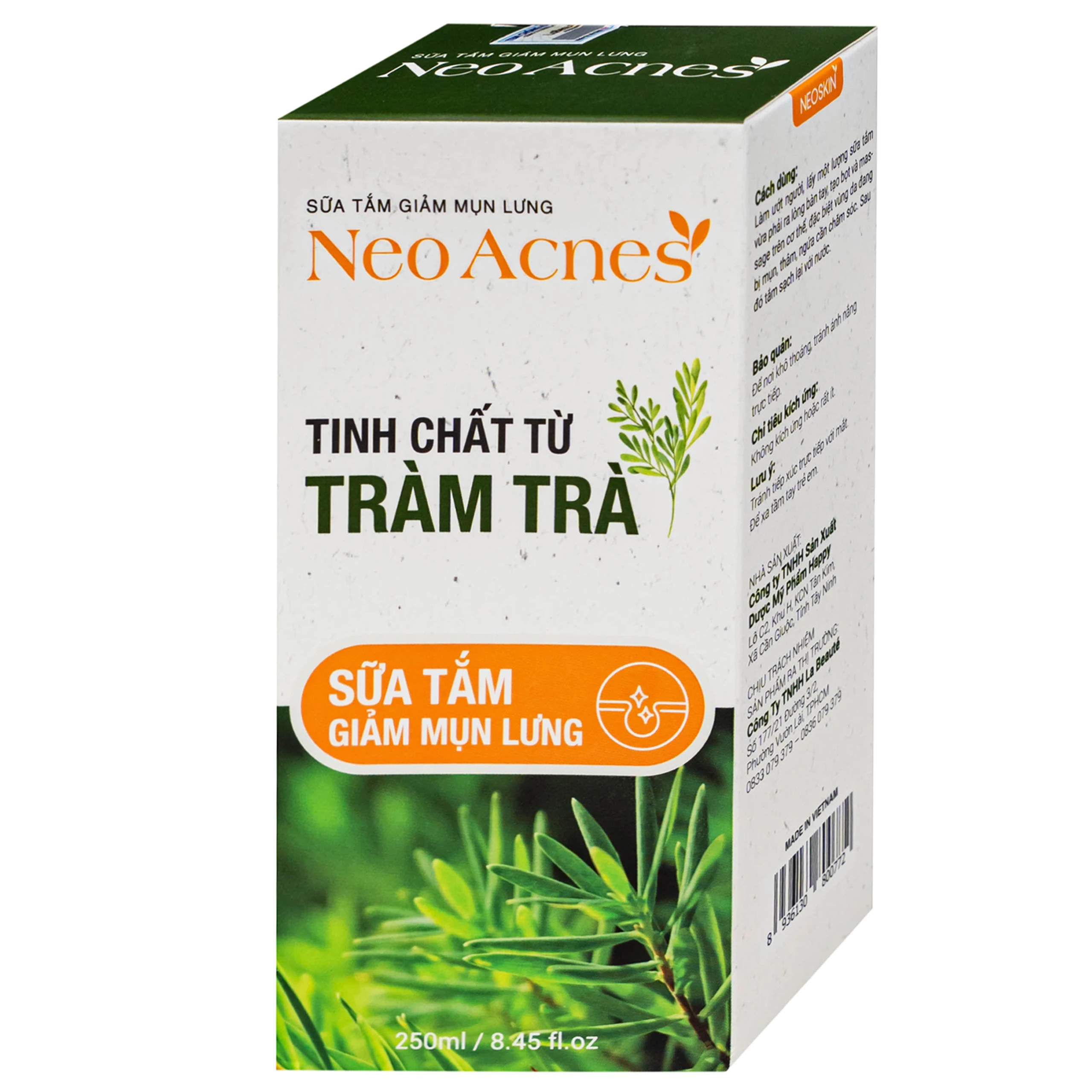 Sữa tắm Neo Acness giảm mụn lưng tinh chất tràm trà (250ml) 2