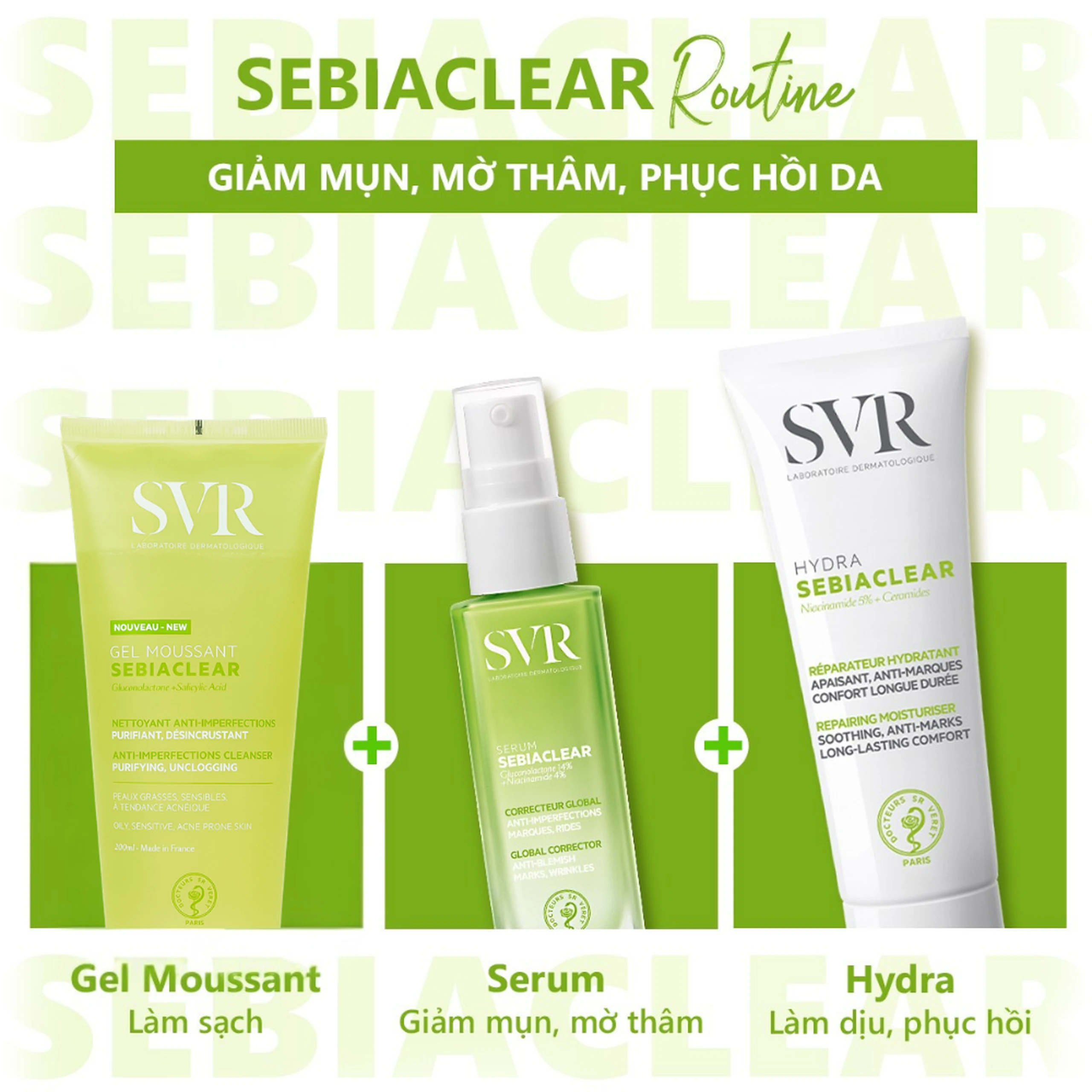 Gel rửa mặt và loại bỏ tế bào chết không chứa xà phòng SVR Sebiaclear Gel Moussant 55ml 6