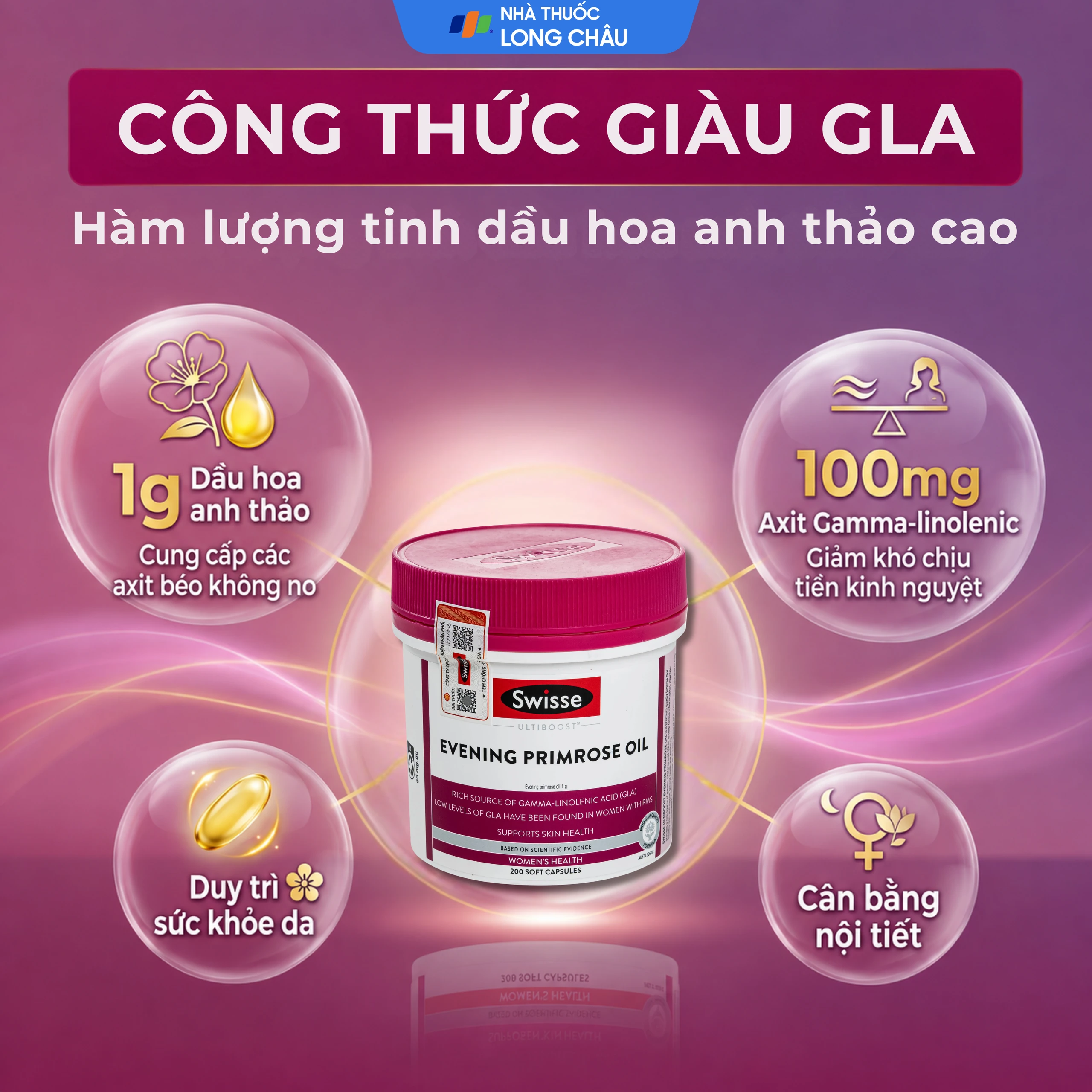 Viên uống hỗ trợ giảm triệu chứng tiền kinh nguyệt Evening Primrose Oil Swisse (200 viên) 3