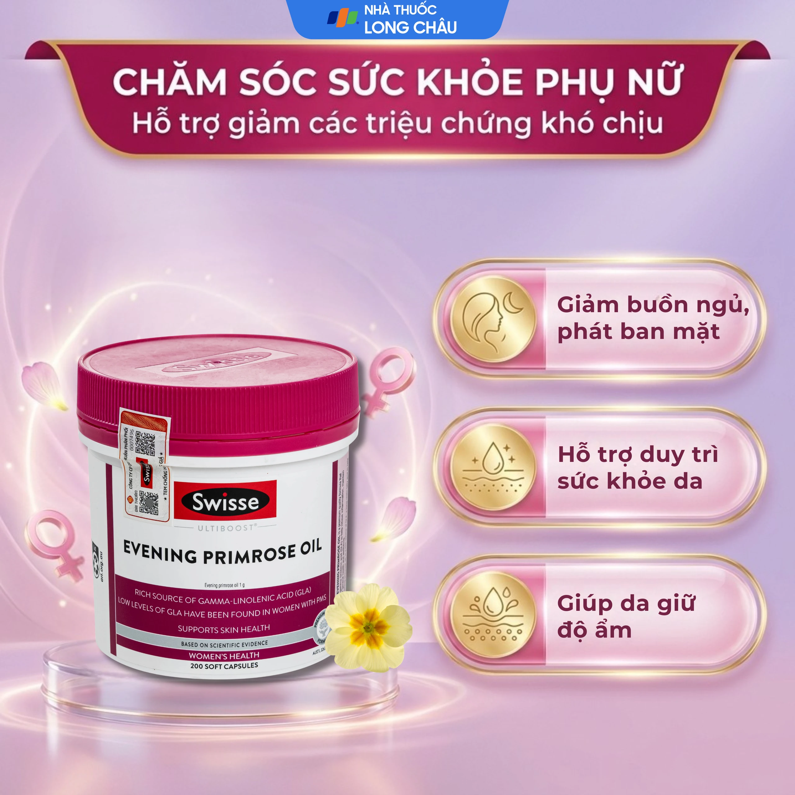 Viên uống hỗ trợ giảm triệu chứng tiền kinh nguyệt Evening Primrose Oil Swisse (200 viên) 4