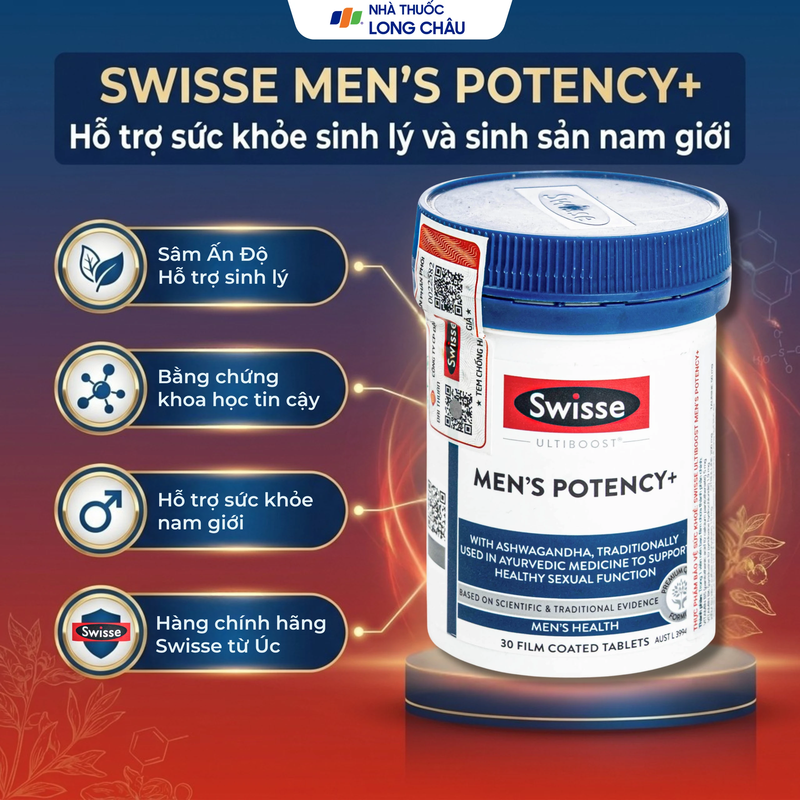 Viên uống hỗ trợ sức khỏe sinh sản nam giới Men’s Potency+ Swisse (30 viên) 2