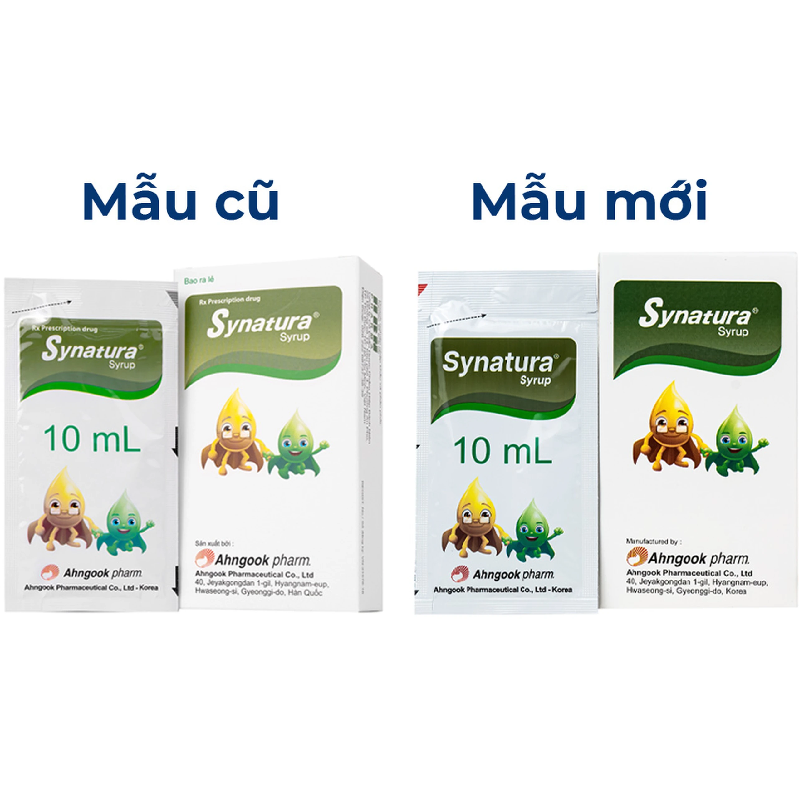 Siro Synatura Syrup AhnGook điều trị nhiễm khuẩn đường hô hấp trên cấp tính và viêm phế quản mạn tính (9 gói x 10ml) 2