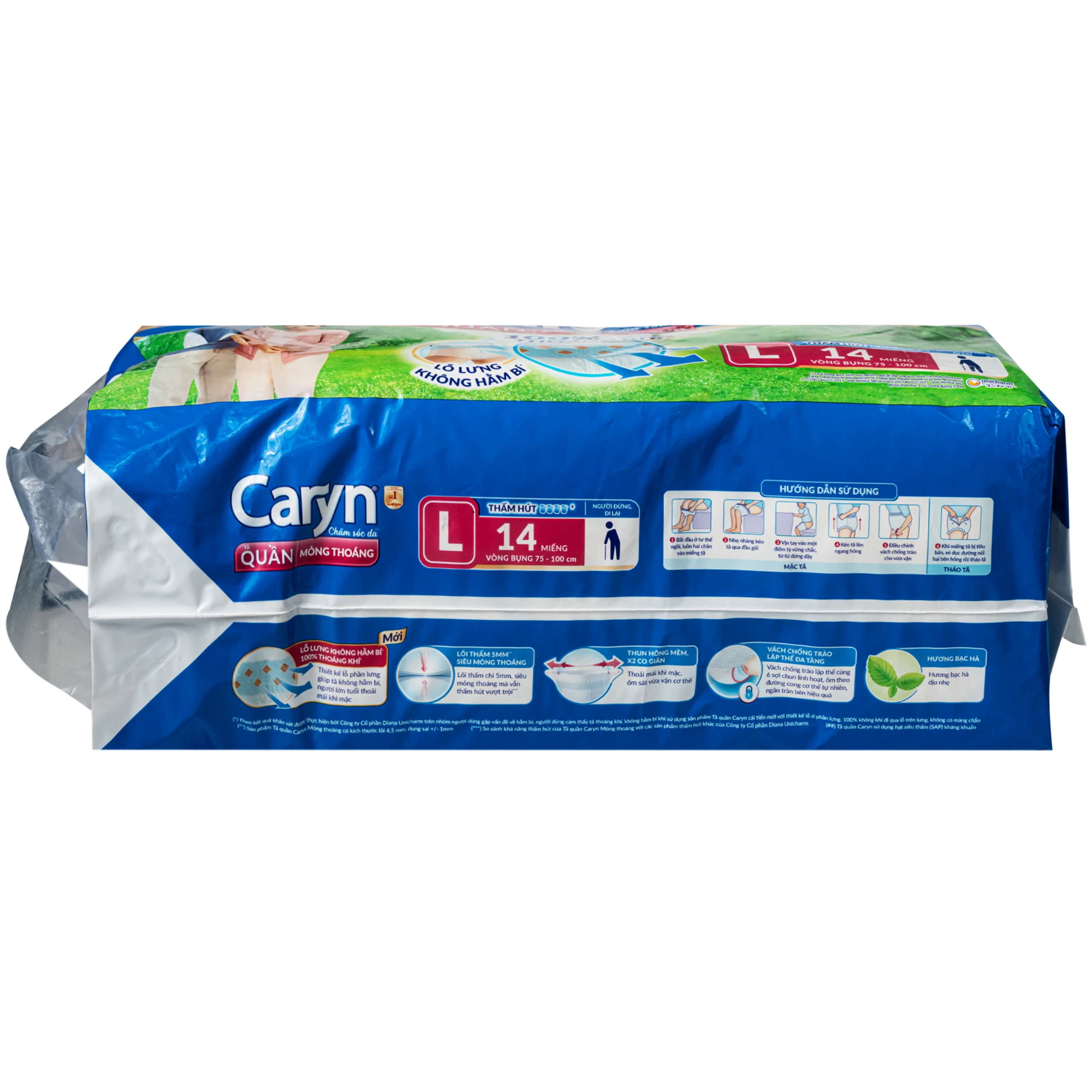 Tã quần người lớn Caryn mỏng thoáng size L14 vòng bụng 75 x 100cm (14 miếng) 3
