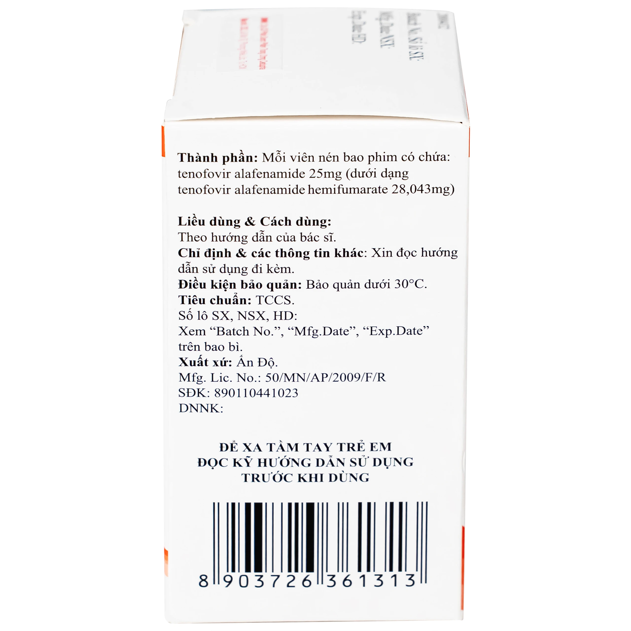 Thuốc Tafnext 25mg điều trị nhiễm virus viêm gan B mạn tính (30 viên)