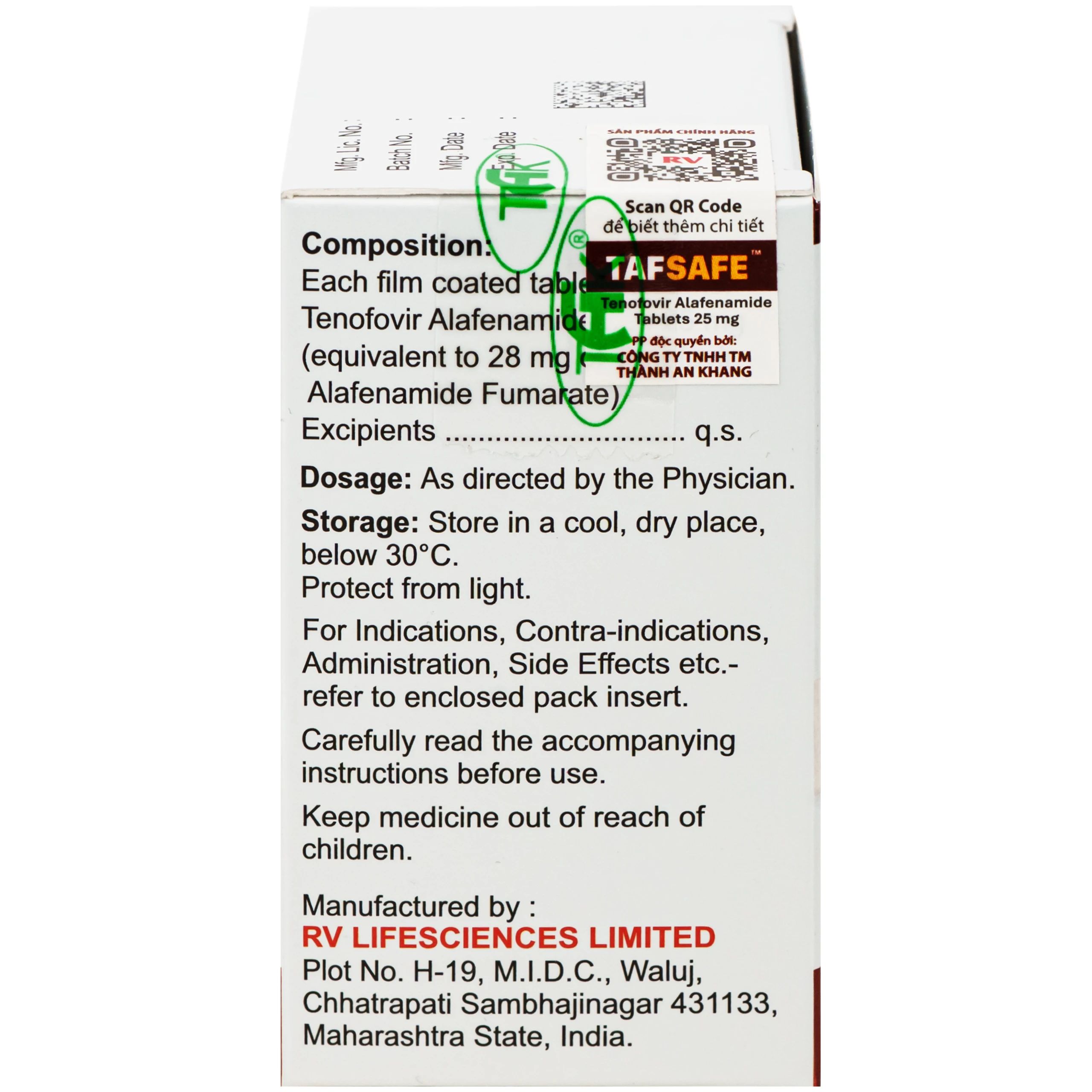 Thuốc Tafsafe 25mg Atra điều trị viêm gan B mạn tính (30 viên) 3