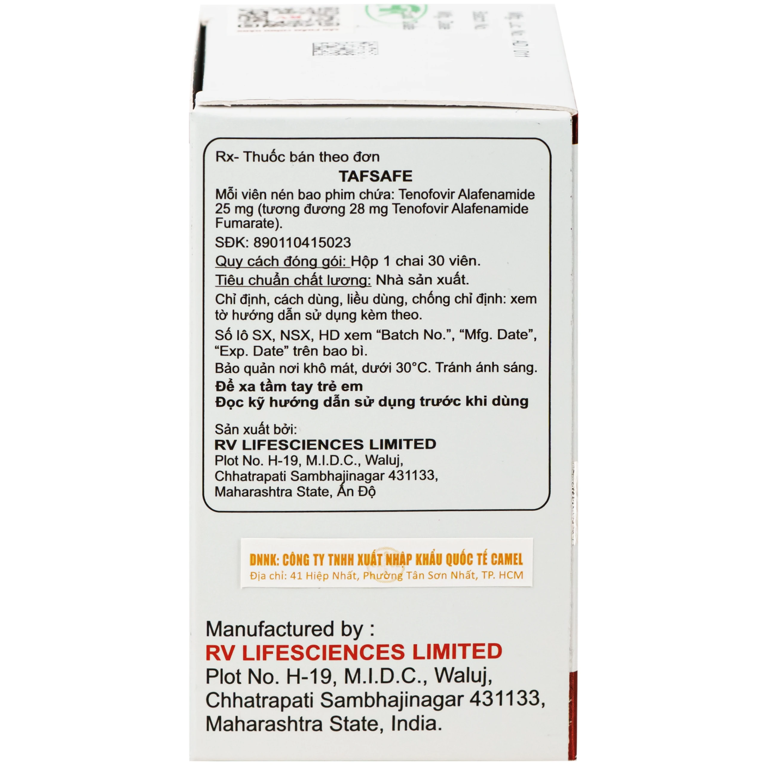 Thuốc Tafsafe 25mg Atra điều trị viêm gan B mạn tính (30 viên) 4