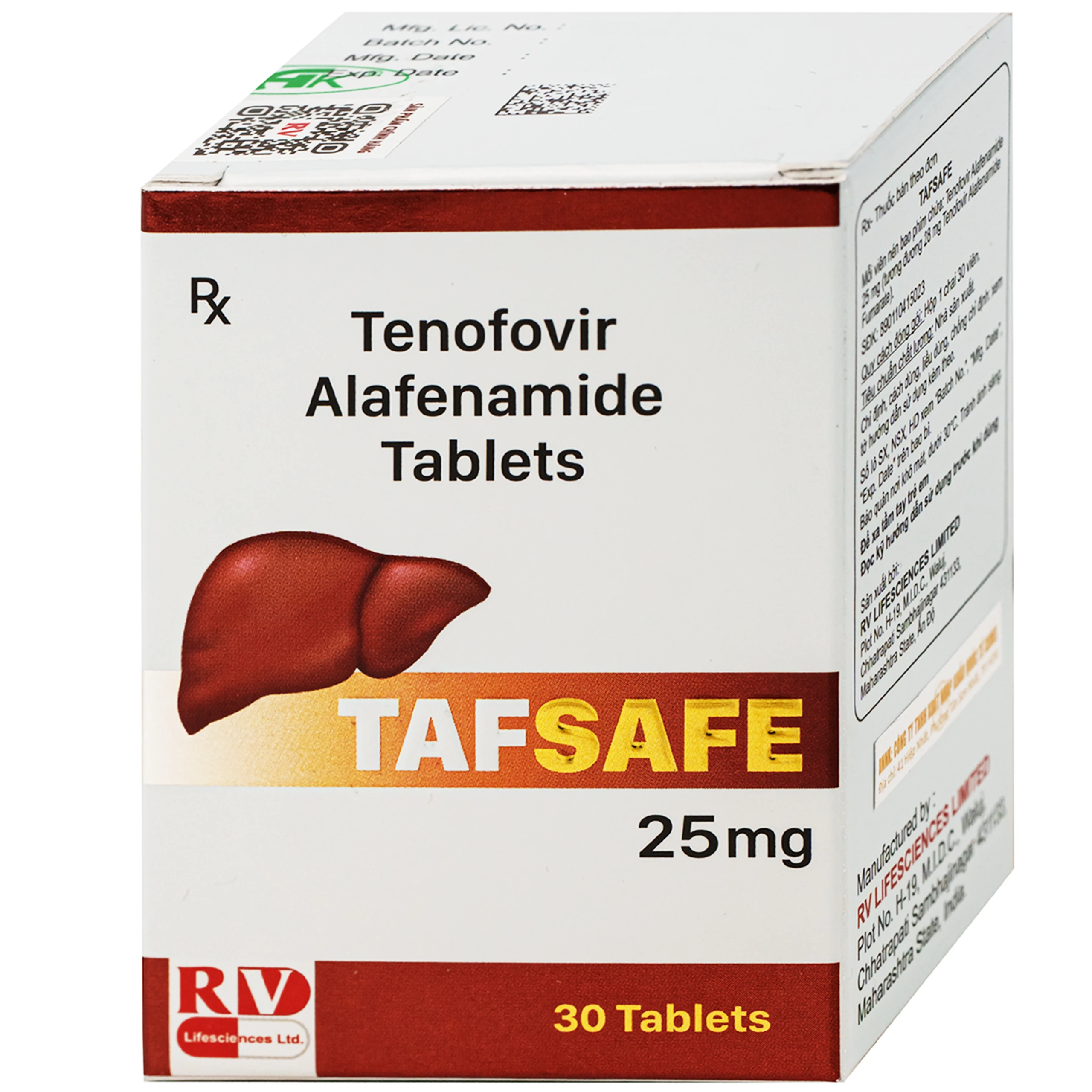 Thuốc Tafsafe 25mg Atra điều trị viêm gan B mạn tính (30 viên) 2