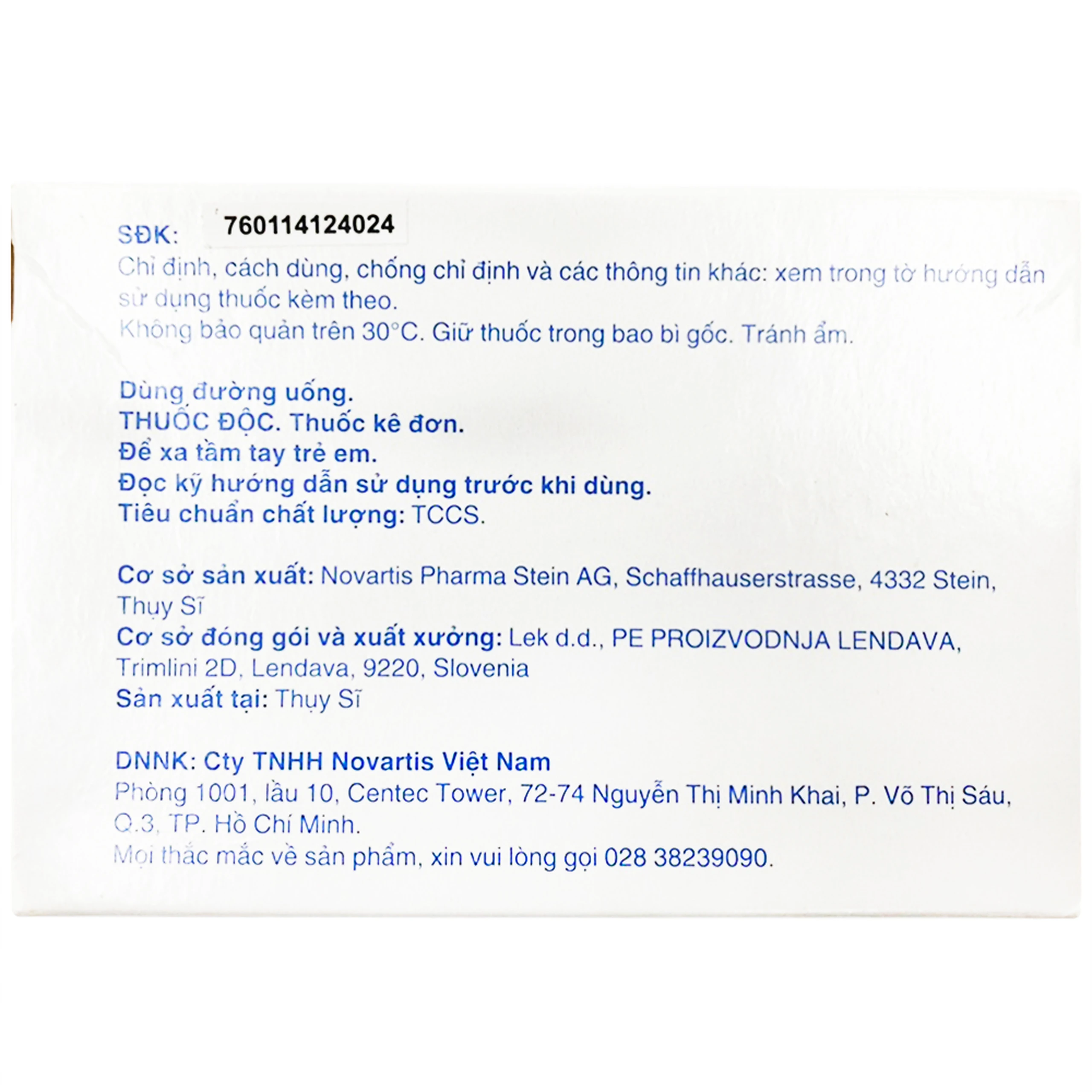 Thuốc Tasigna 200mg Novartis điều trị bạch cầu tủy mạn (7 vỉ x 4 viên)