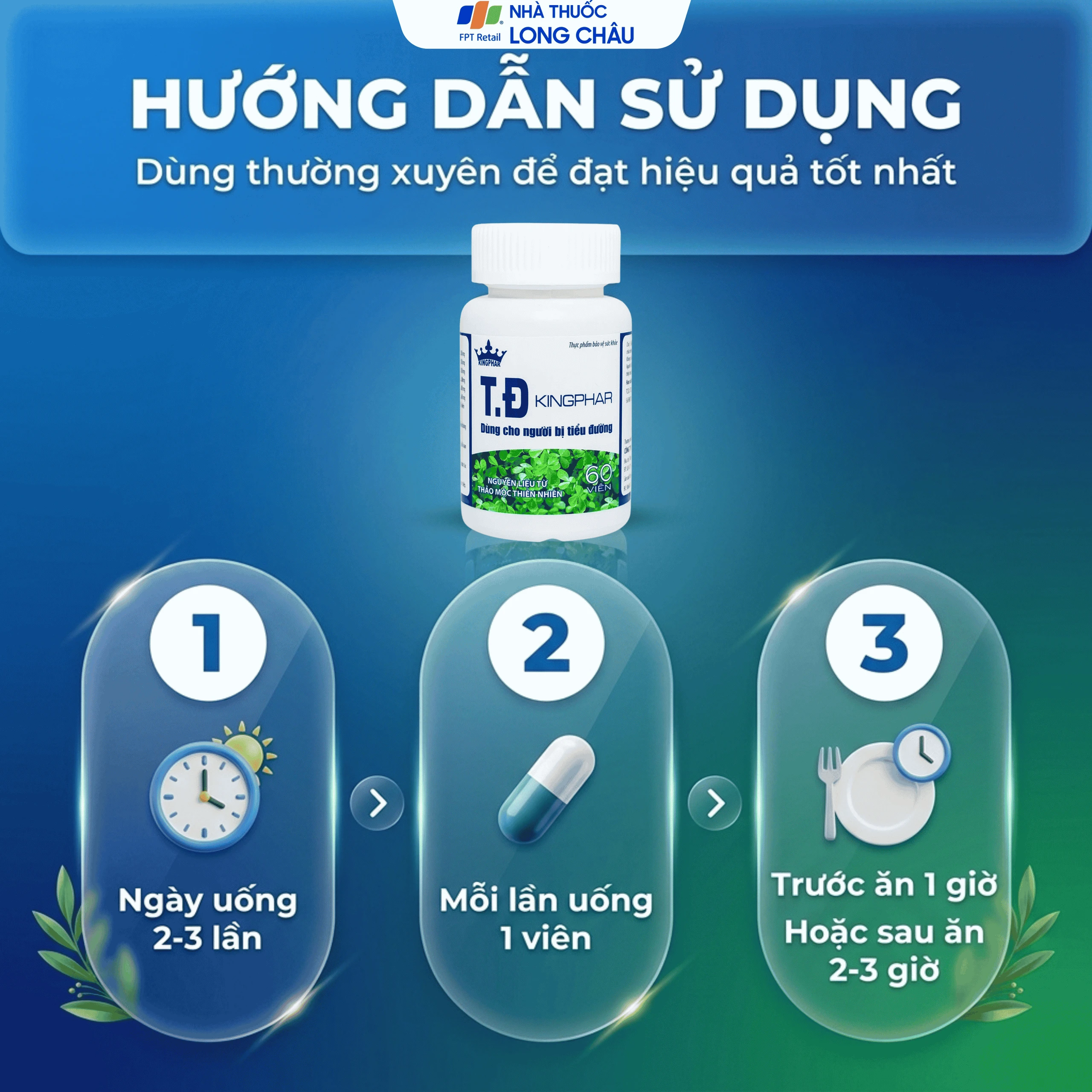 Viên uống hỗ trợ giảm đường huyết cho người bị tiểu đường T.Đ Kingphar (60 viên) 4