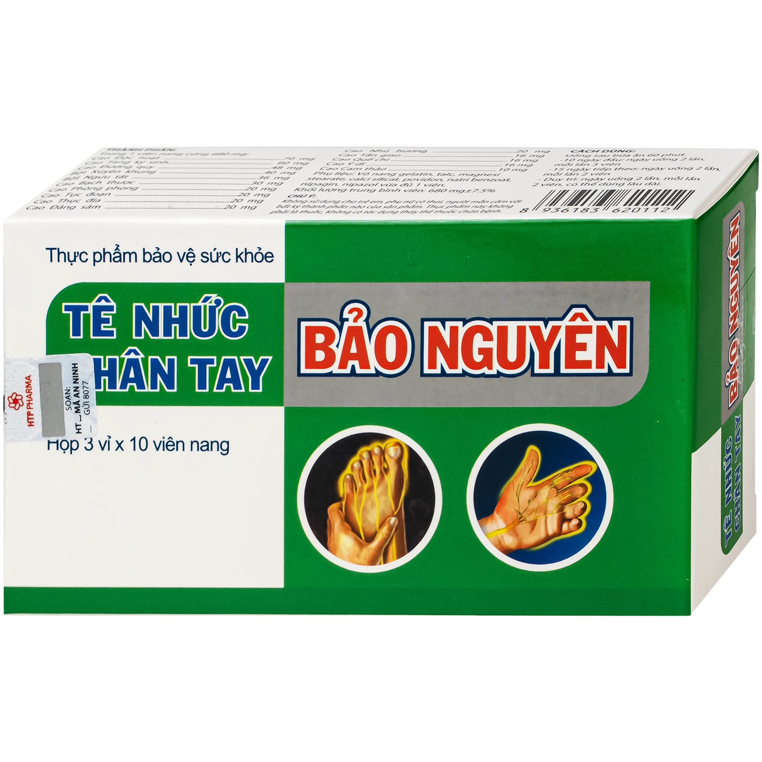 Viên uống hỗ trợ giảm tê nhức chân tay, đau mỏi vai gáy, tăng cường lưu thông khí huyết Tê Nhức Chân Tay Bảo Nguyên (3 vỉ x 10 viên) 7