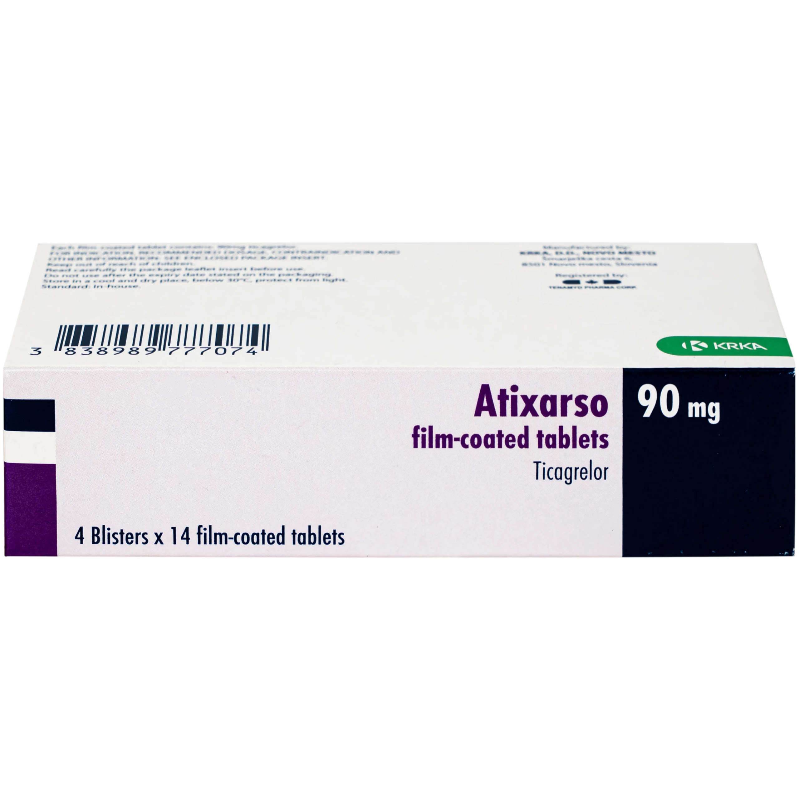 Thuốc Atixarso 90mg Krka giảm nguy cơ bị lên cơn đau tim , đột quỵ (4 vỉ x 14 viên)