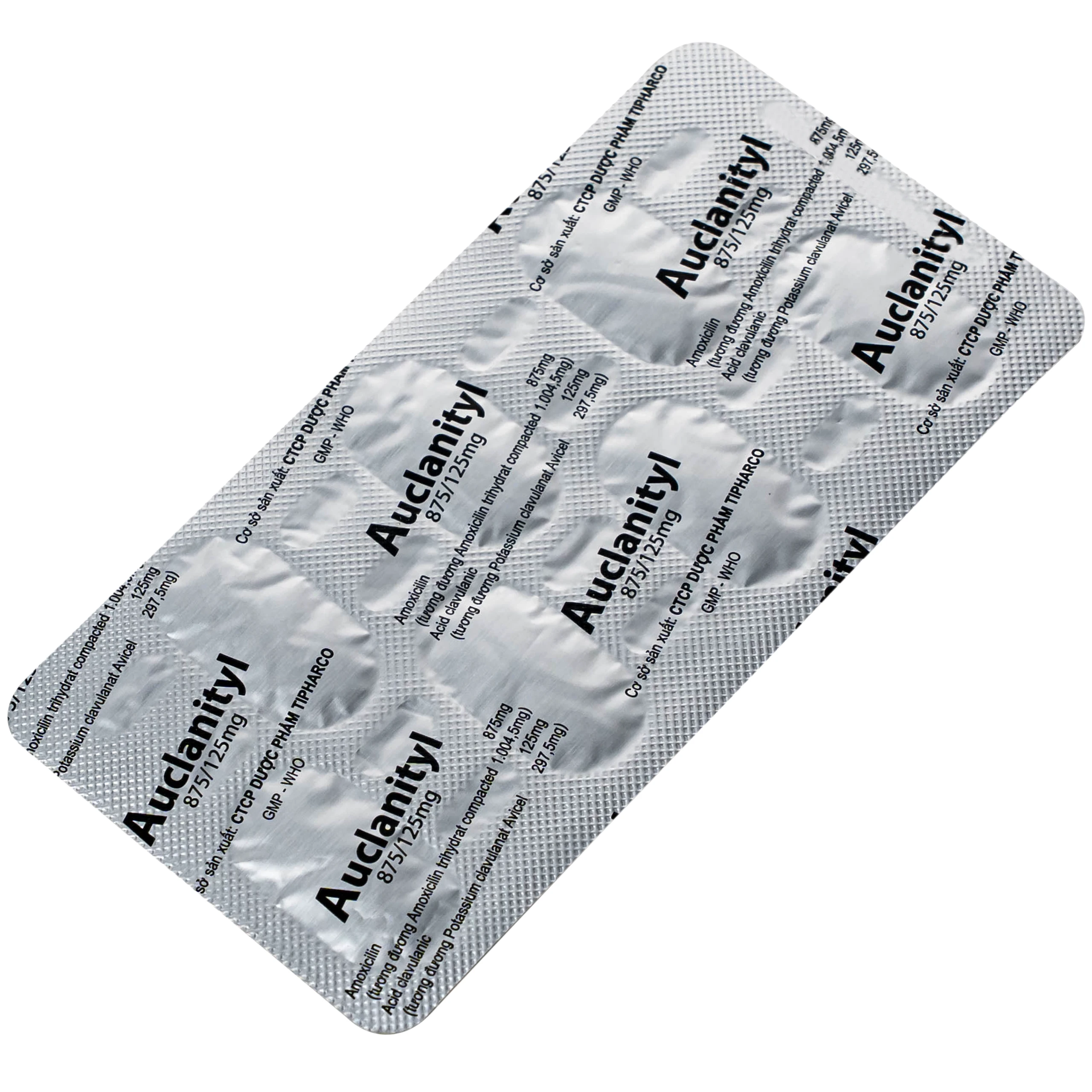 Thuốc  Auclanityl 875/125mg Tipharco điều trị nhiễm khuẩn (2 vỉ x 7 viên)