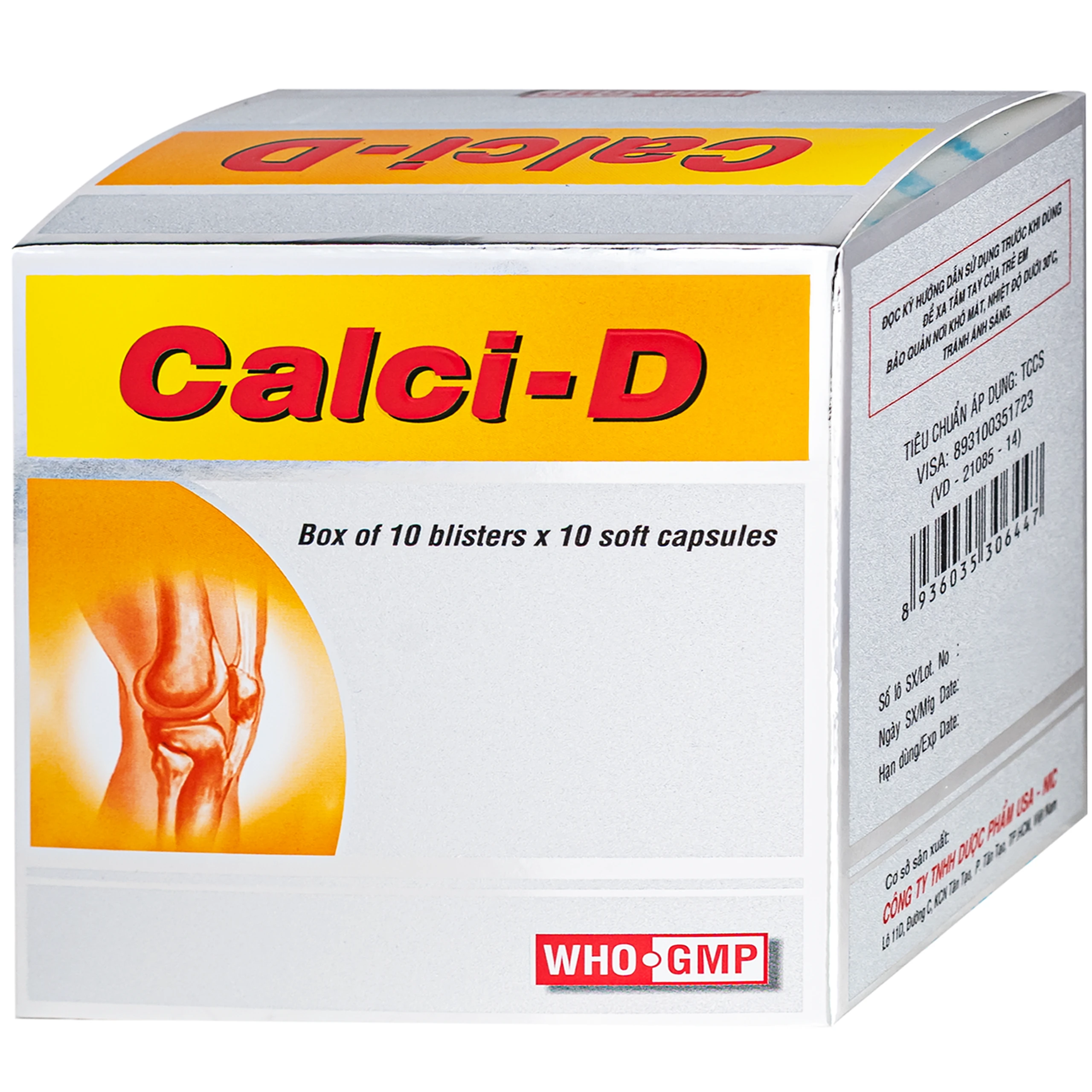 Thuốc Calci-D Usa-nic phòng ngừa và điều trị tình trạng thiếu hụt canxi và vitamin D (10 vỉ x 10 viên) 2