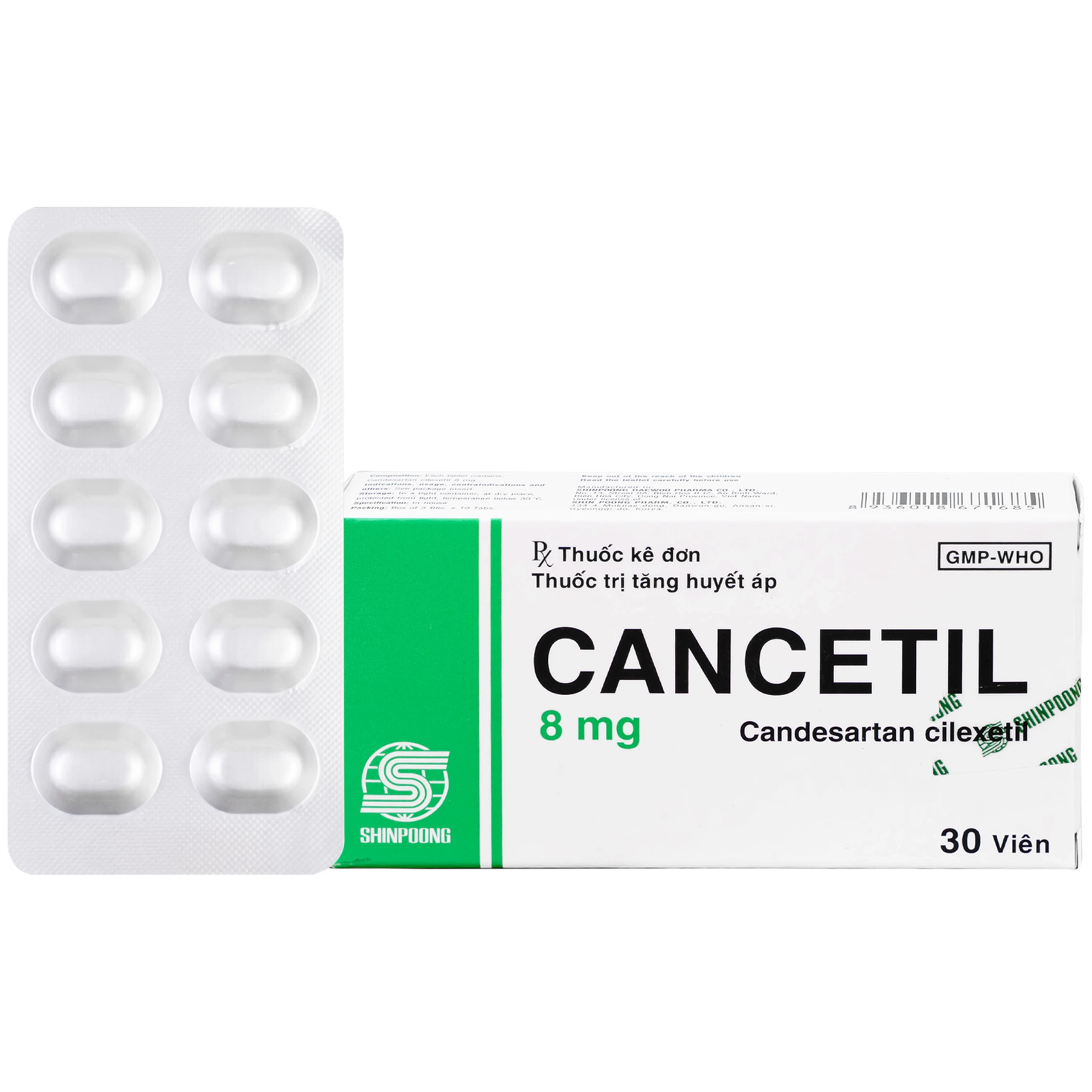 Thuốc Cancetil 8mg Shinpoong Daewoo điều trị tăng huyết áp (30 viên) 1
