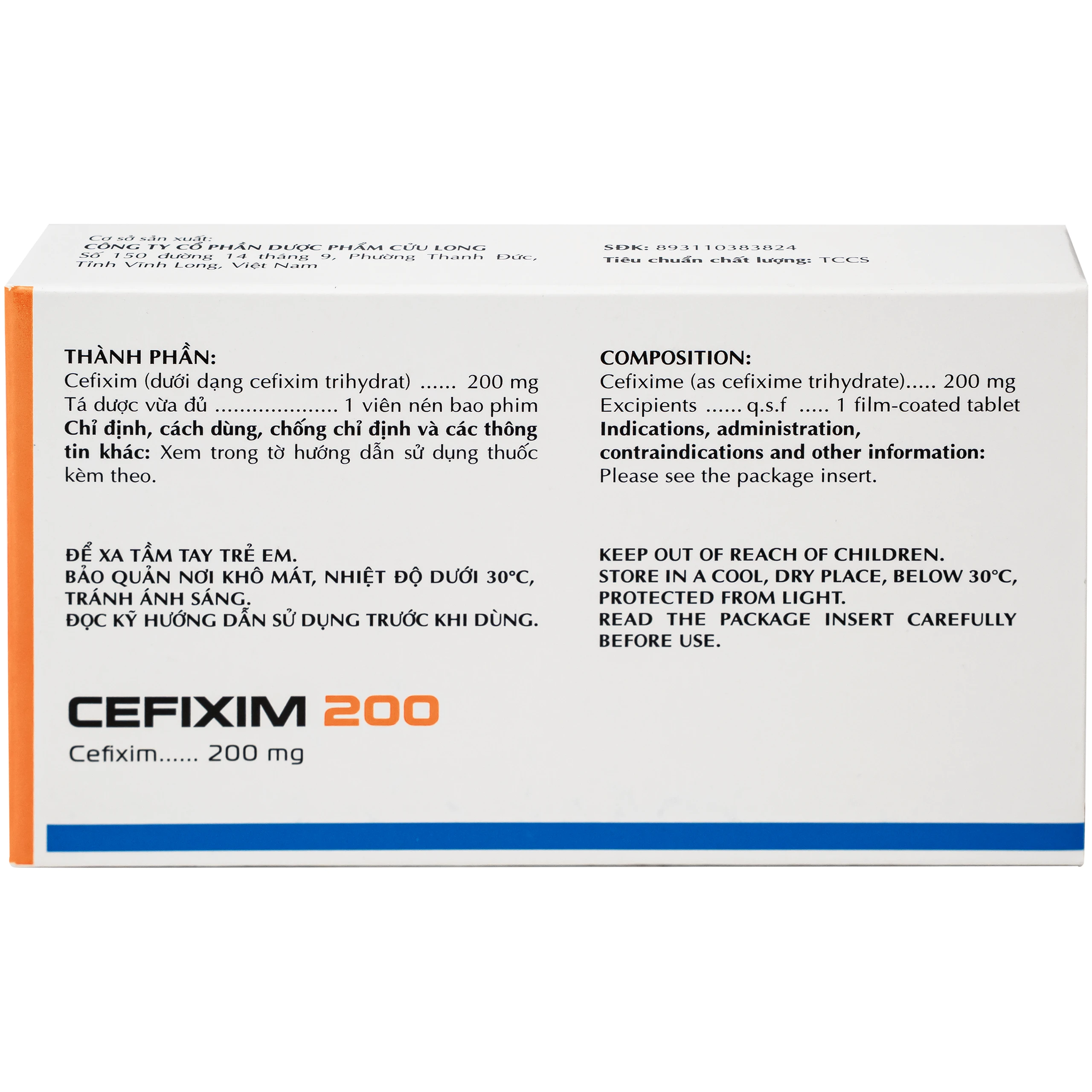 Thuốc Cefixim 200mg Pharimexco điều trị nhiễm khuẩn (2 vỉ x 10 viên) 3