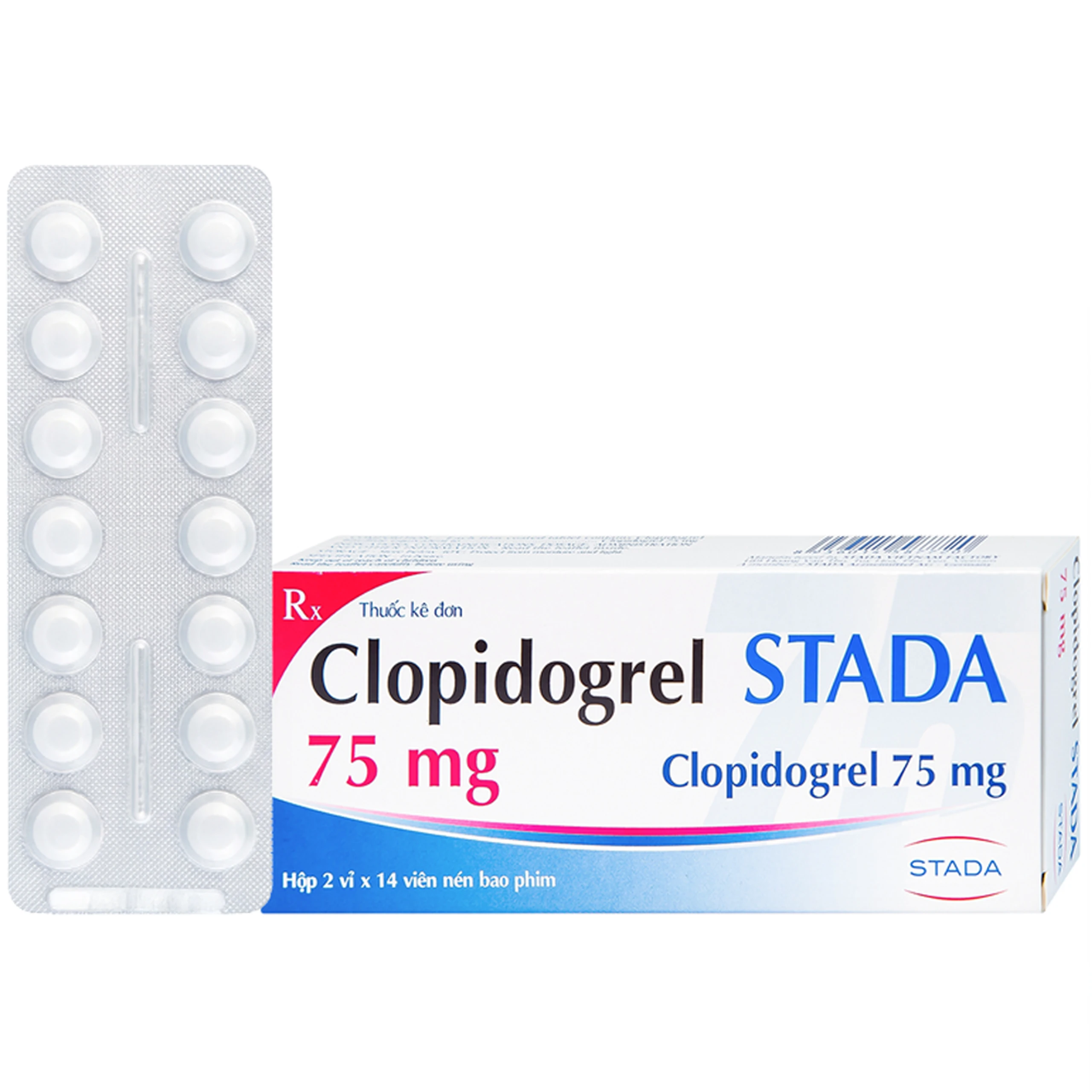 Thuốc Clopidogrel Stada 75mg dự phòng biến cố do huyết khối động mạch (2 vỉ x 14 viên) 1