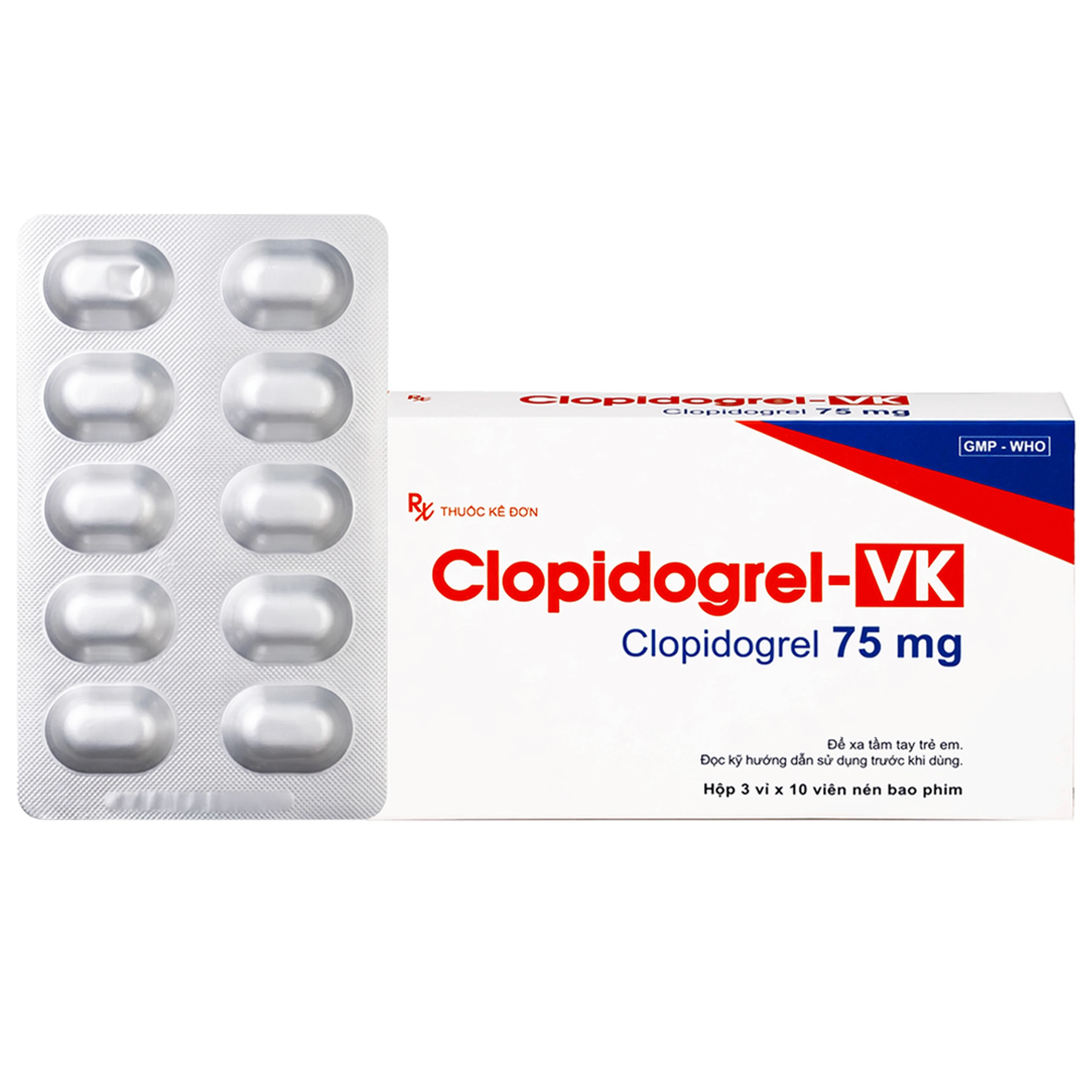 Thuốc Clopidogrel-Vk 75mg An Thiên phòng ngừa biến cố xơ vữa động mạch (3 vỉ x 10 viên) 1