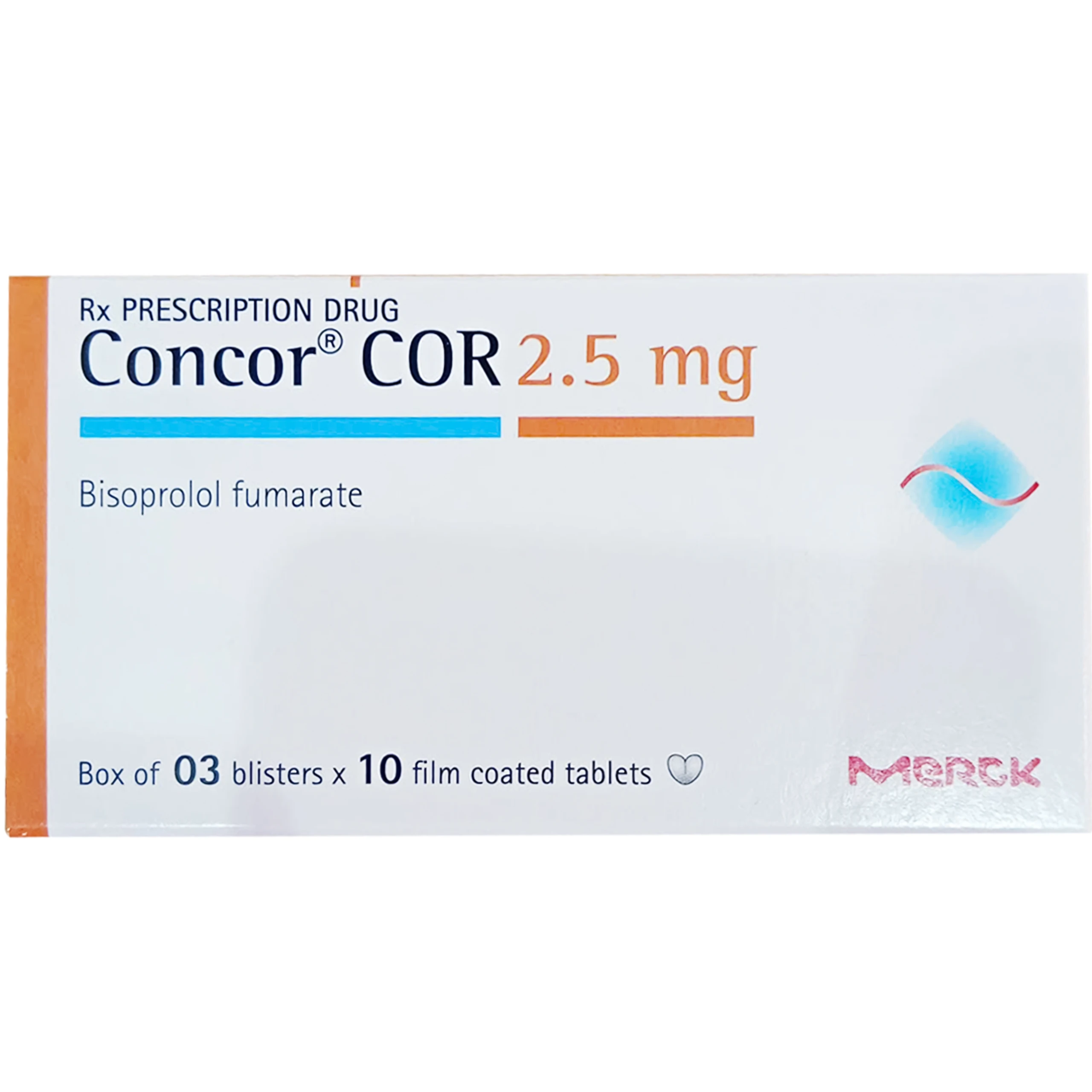 Thuốc Concor Cor 2.5mg Merck điều trị suy tim mãn tính (3 vỉ x 10 viên) 5