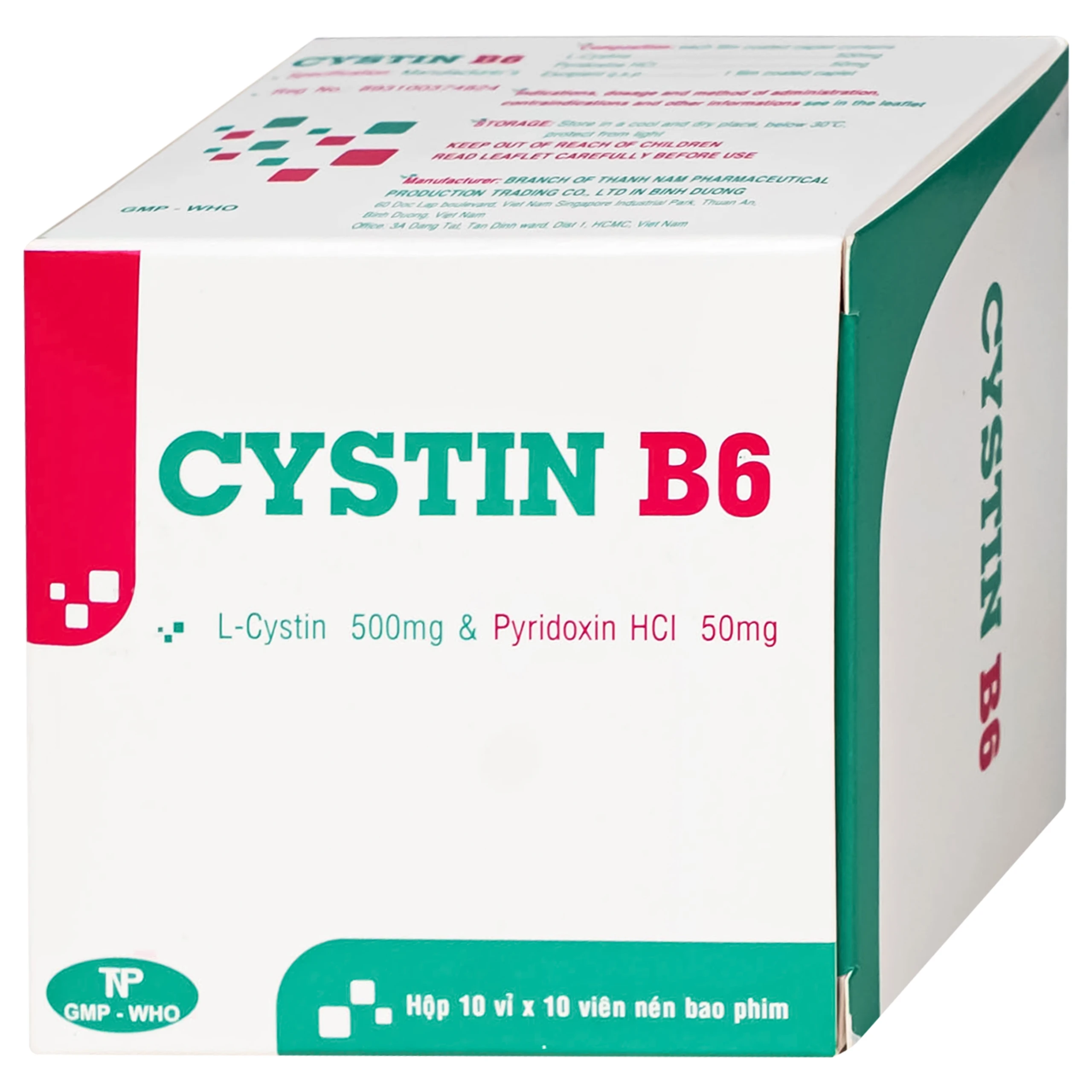 Thuốc Cystin B6 TNP điều trị các bệnh lý liên quan đến tóc và loạn dưỡng móng ( 10 vỉ x 10 viên) 2