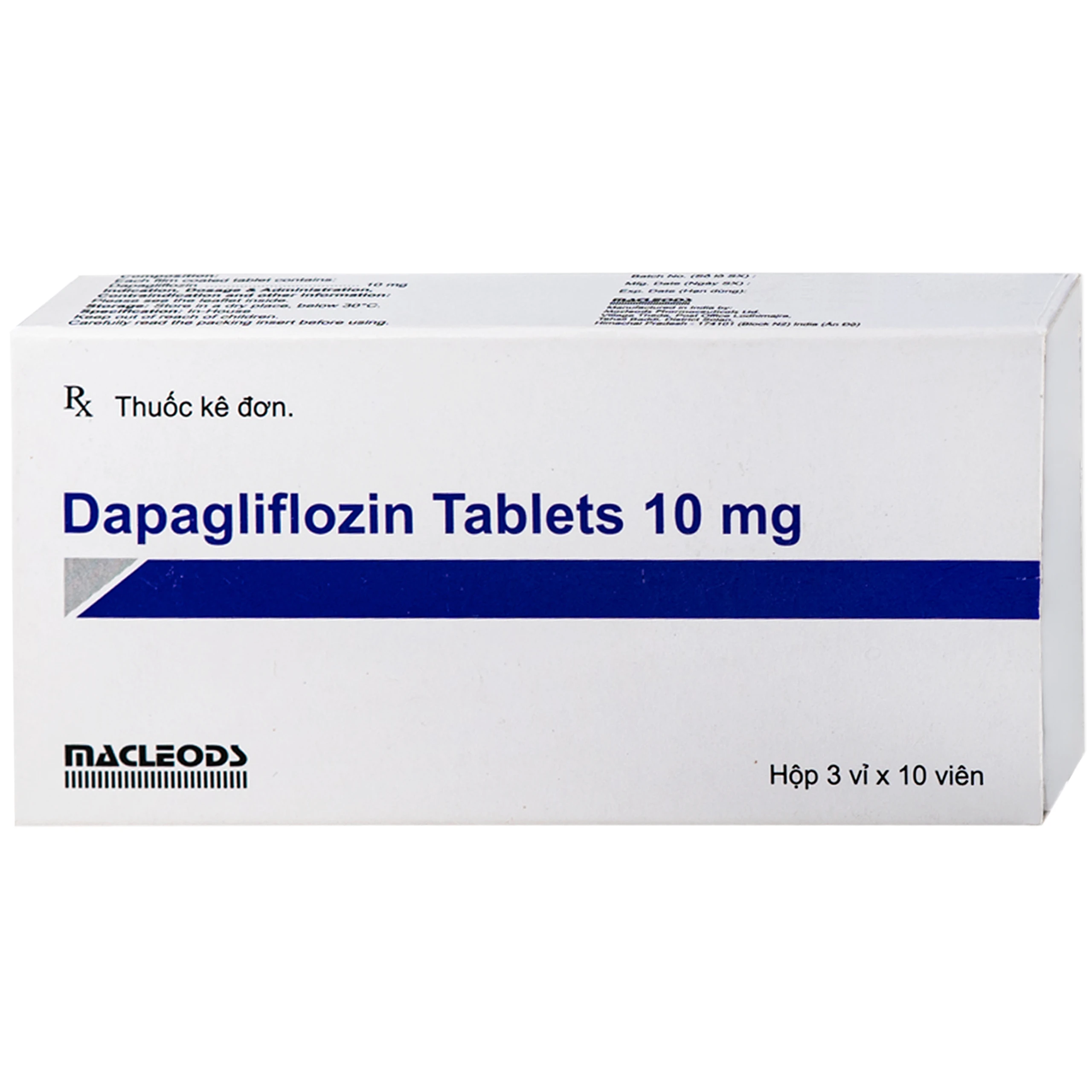 Thuốc DAPAGLIFLOZIN TABLET 10MG Macleods điều trị đái tháo đường típ 2 (3 vỉ x 10 viên) 2
