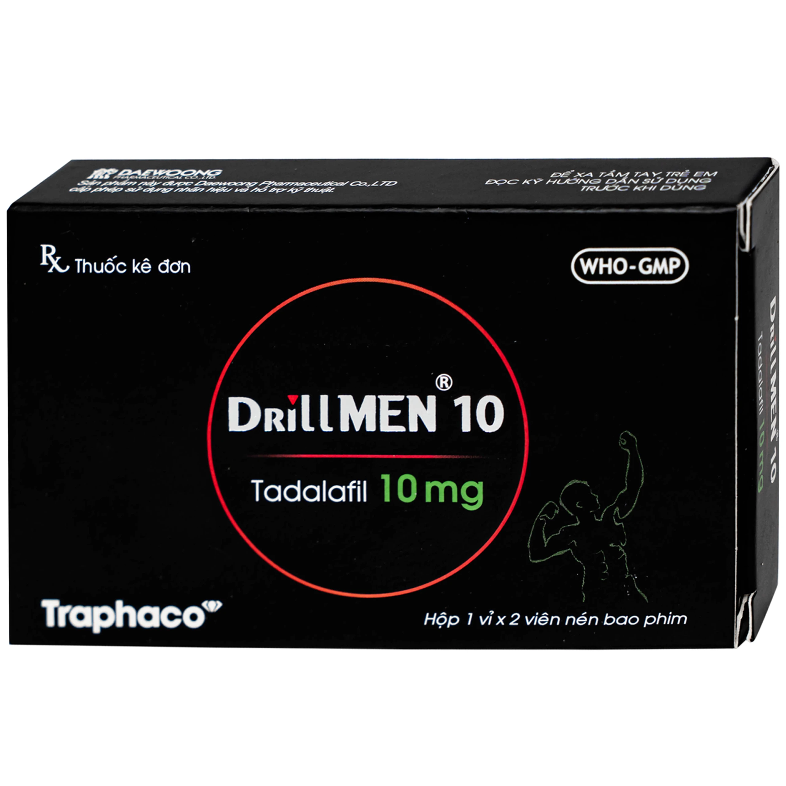 Thuốc DrillMEN 10mg Traphaco điều trị rối loại cương dương (1 vỉ x 2 viên)