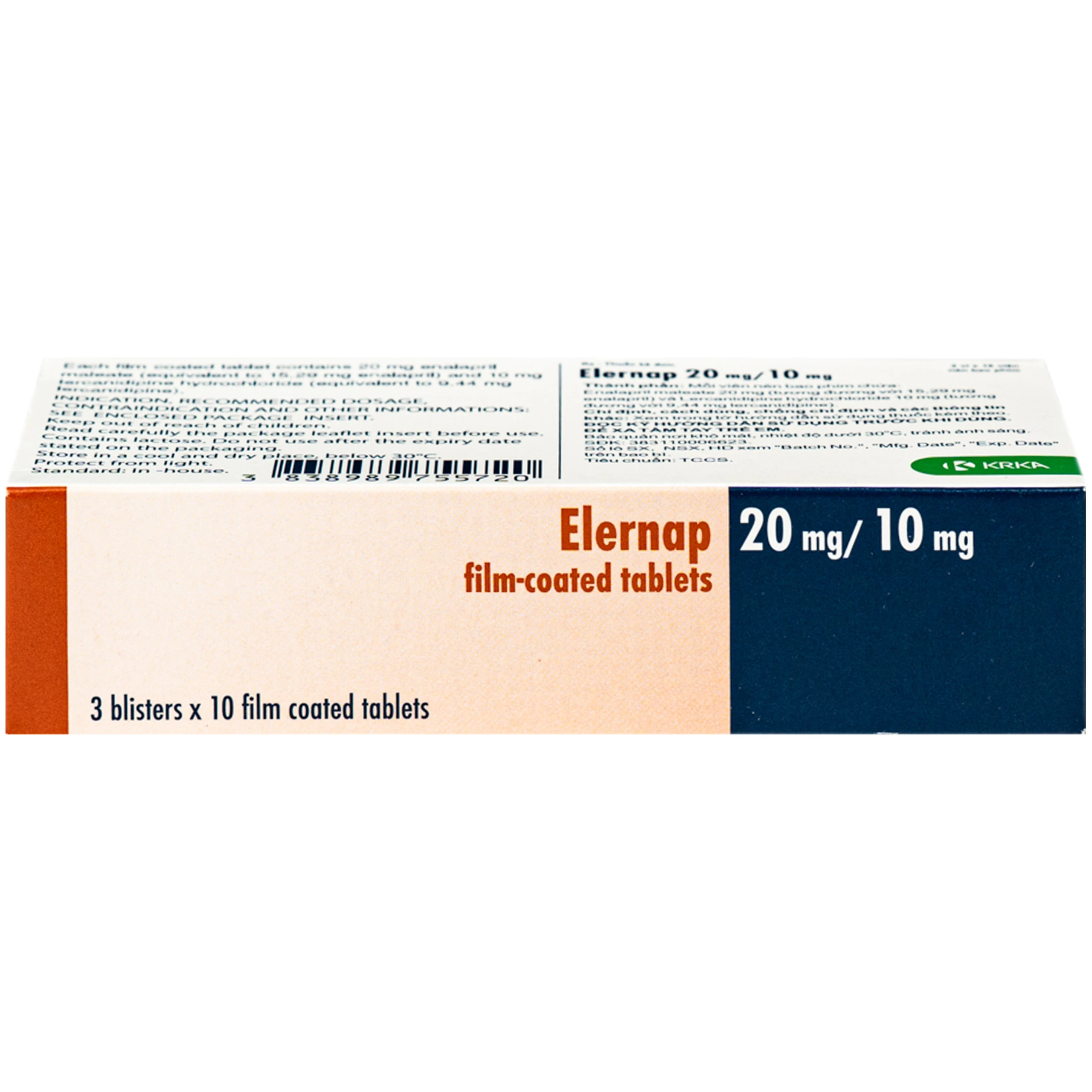 Thuốc Elernap 20/10mg Krka Điều trị tăng huyết áp và các bệnh lý tim mạch liên quan(3 vỉ x 10 viên) 5