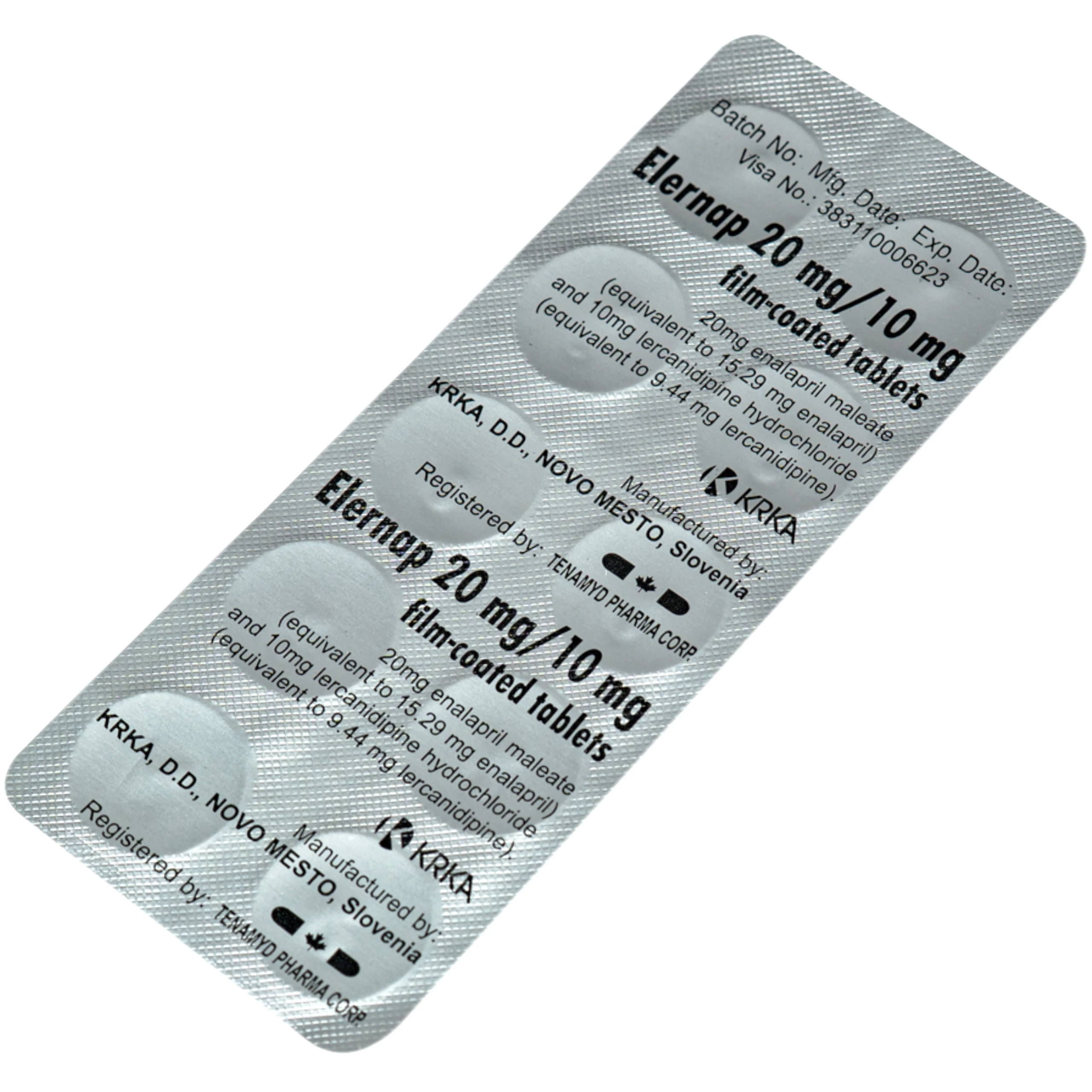 Thuốc Elernap 20/10mg Krka Điều trị tăng huyết áp và các bệnh lý tim mạch liên quan(3 vỉ x 10 viên) 8