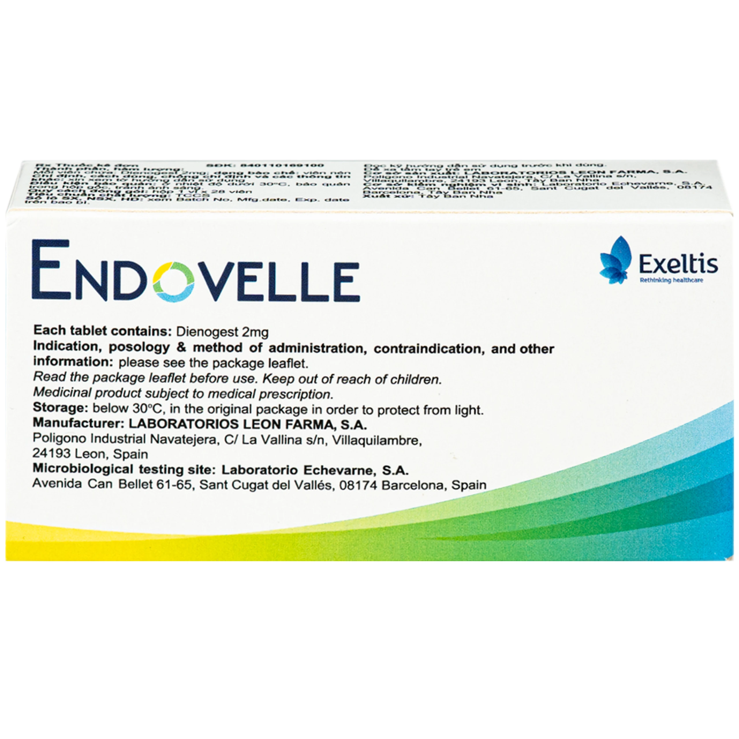 Thuốc Endovelle 2mg Exeltis điều trị đau do lạc nội mạc tử cung (1 vỉ x 28 viên) 3