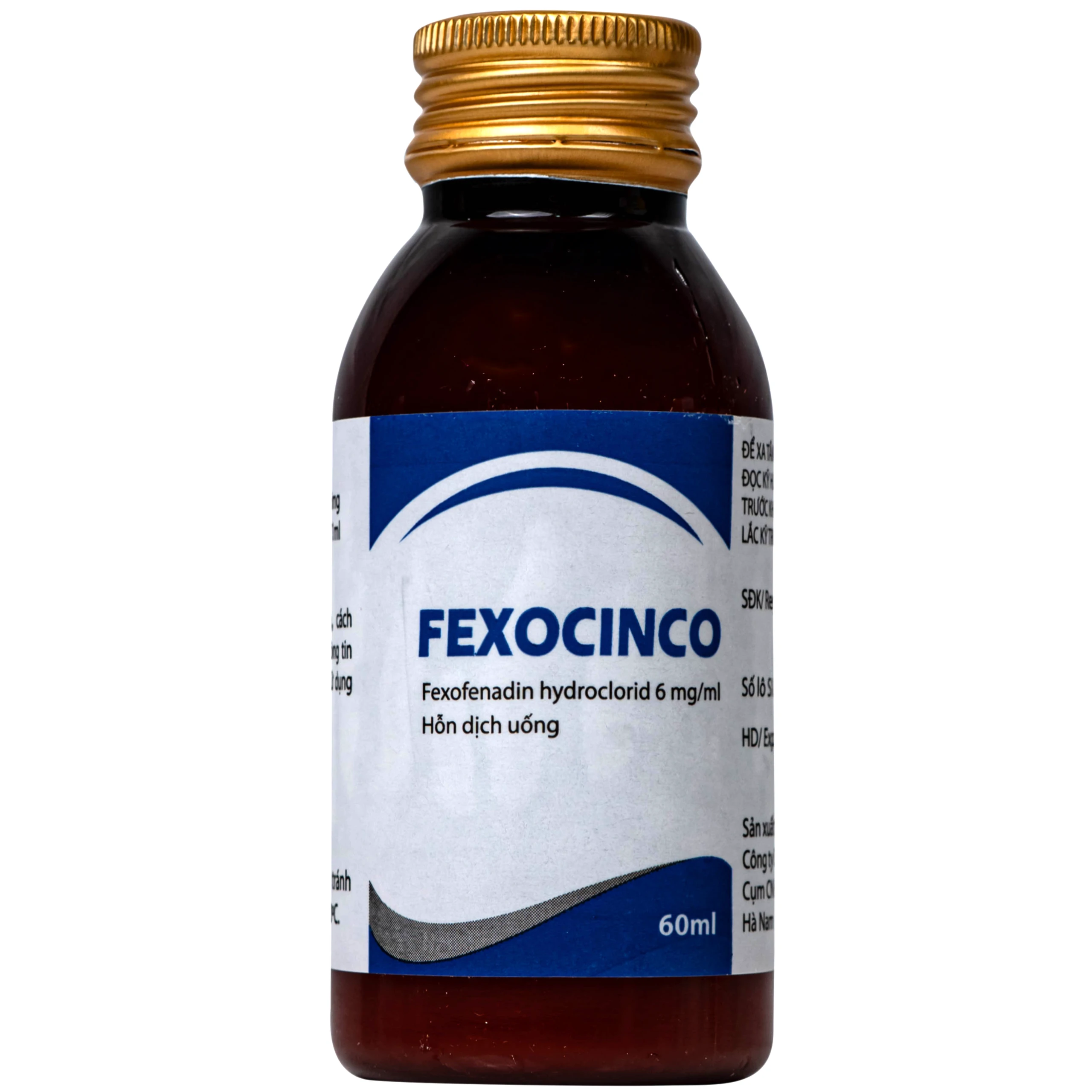 Thuốc Fexocinco 6mg Hà Nam điều trị triệu chứng viêm mũi dị ứng theo mùa và mày đay mạn tính (60ml)
