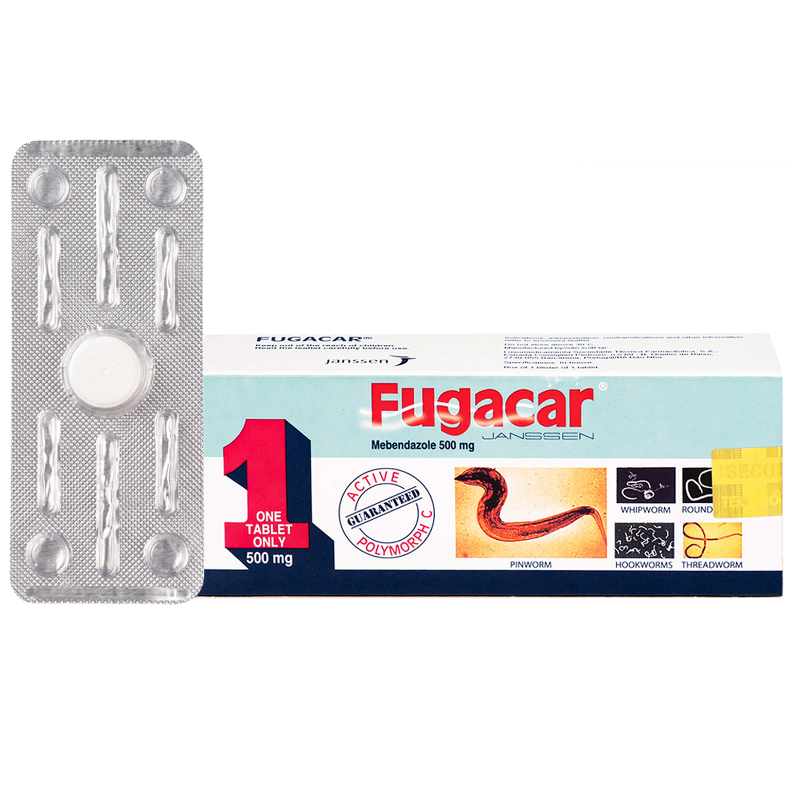 Thuốc Fugacar 500mg Janssen điều trị nhiễm giun (1 viên) 1