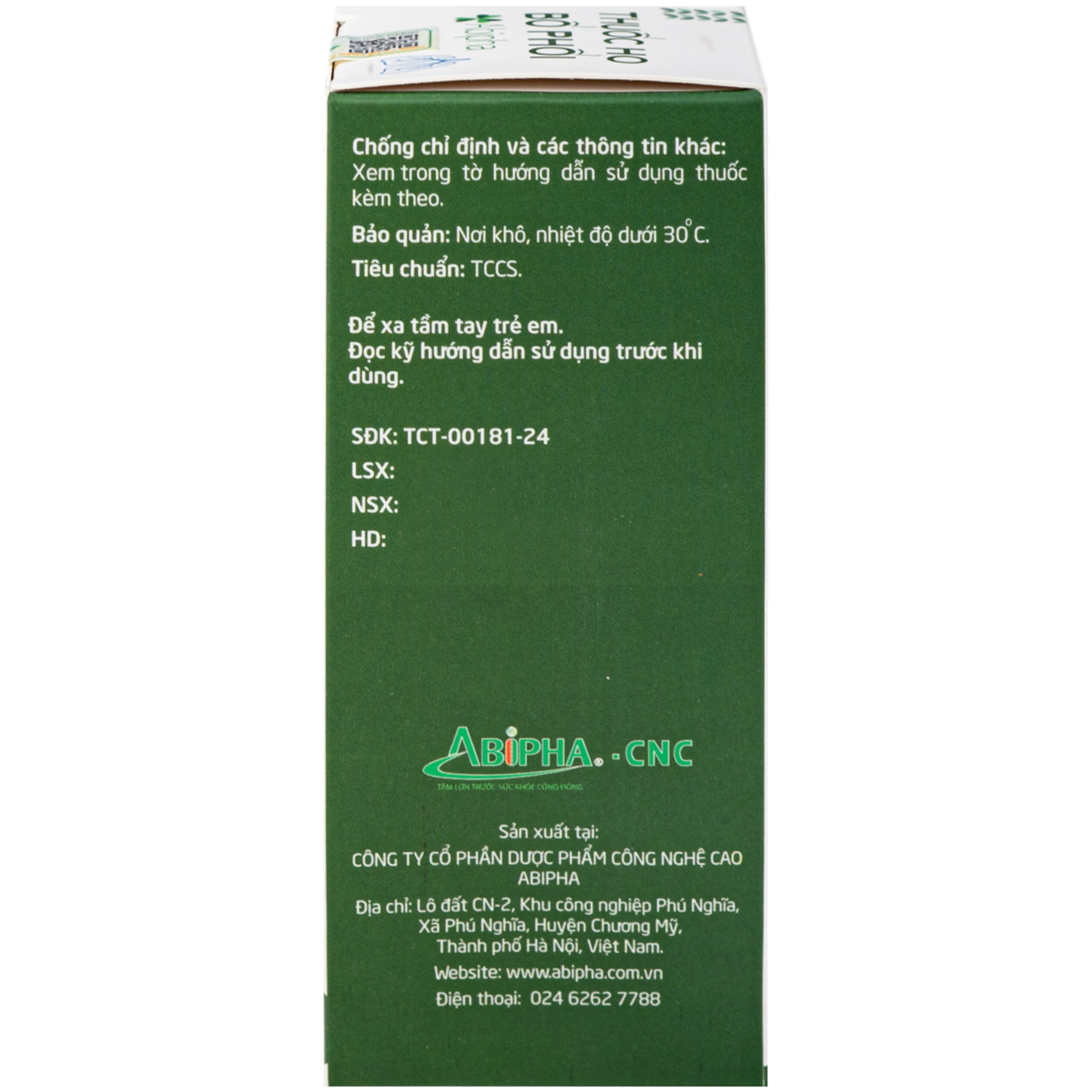 Thuốc ho bổ phổi Abipha điều trị các chứng ho khan, ho có đờm, ho kéo dài gây đau rát họng hoặc khản tiếng (100ml) 4