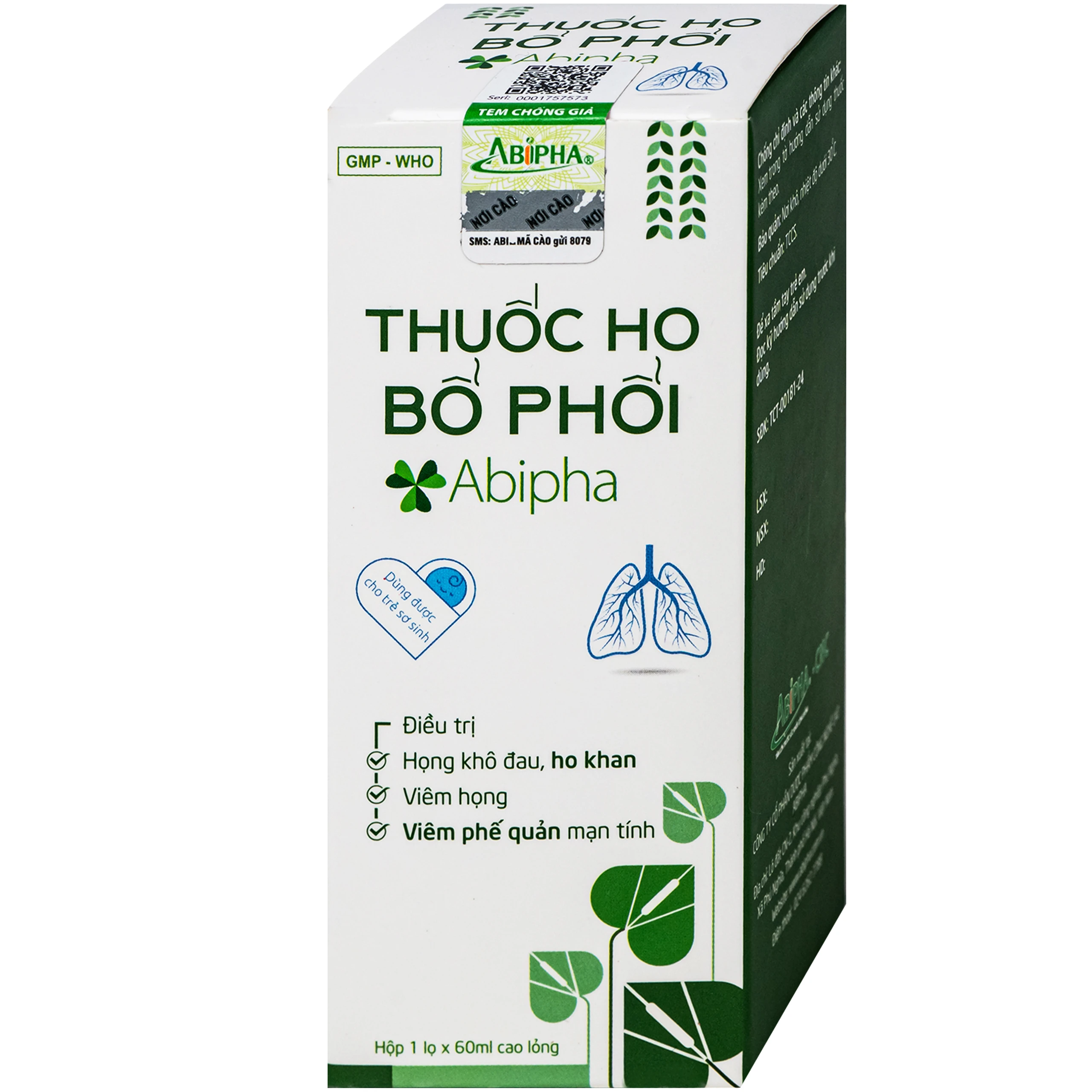 Thuốc ho bổ phổi Abipha điều trị ho khan, viêm họng, viêm phế quản mạn tính (Hộp 60ml) 2