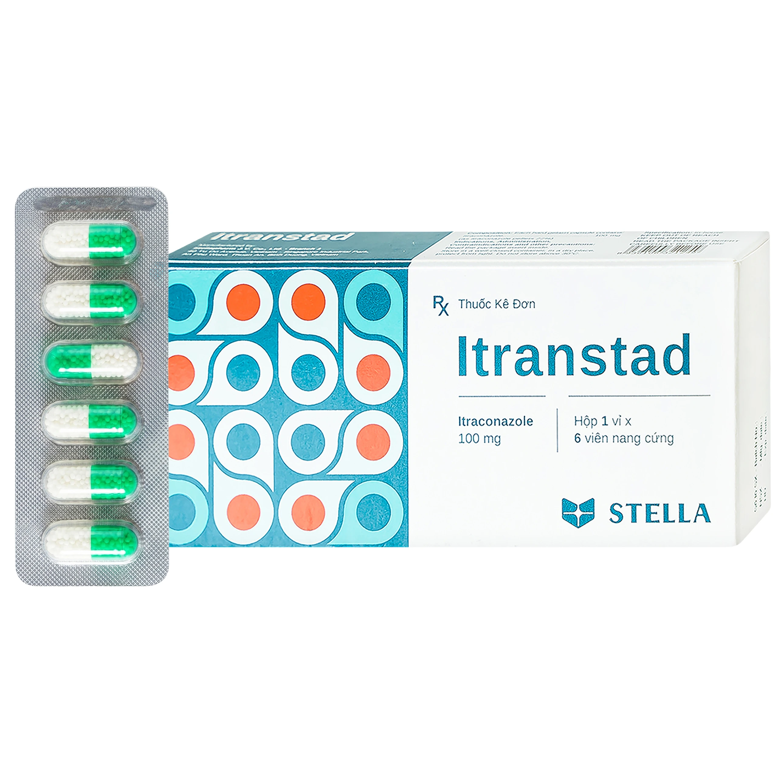 Thuốc Itranstad 100mg Stella điều trị nấm Candida ở miệng, họng, âm đạo, âm hộ (1 vỉ x 6 viên) 1