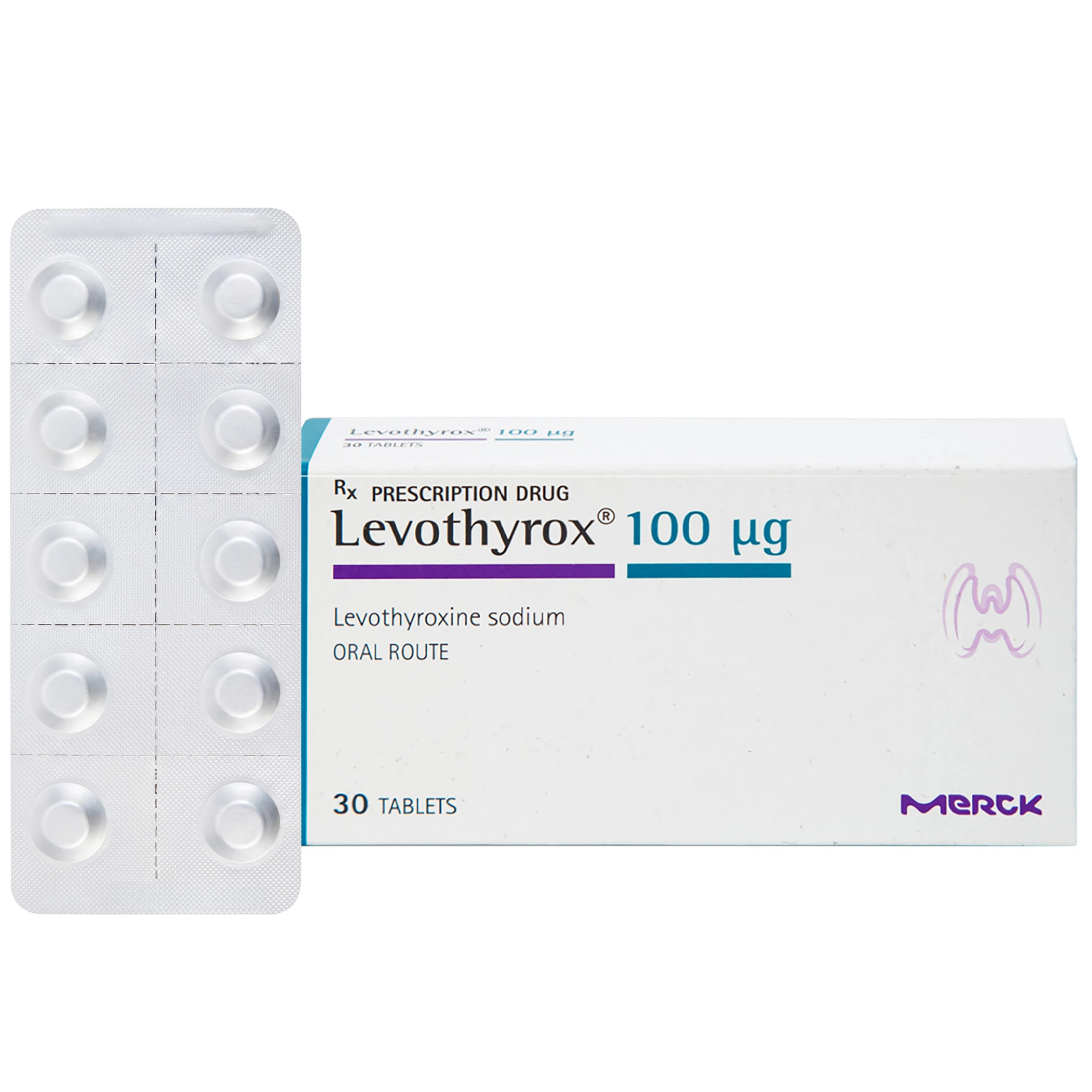 Thuốc Levothyrox 100µg Merck điều trị bướu giáp, suy giáp, ung thư giáp (3 vỉ x 10 viên) 1