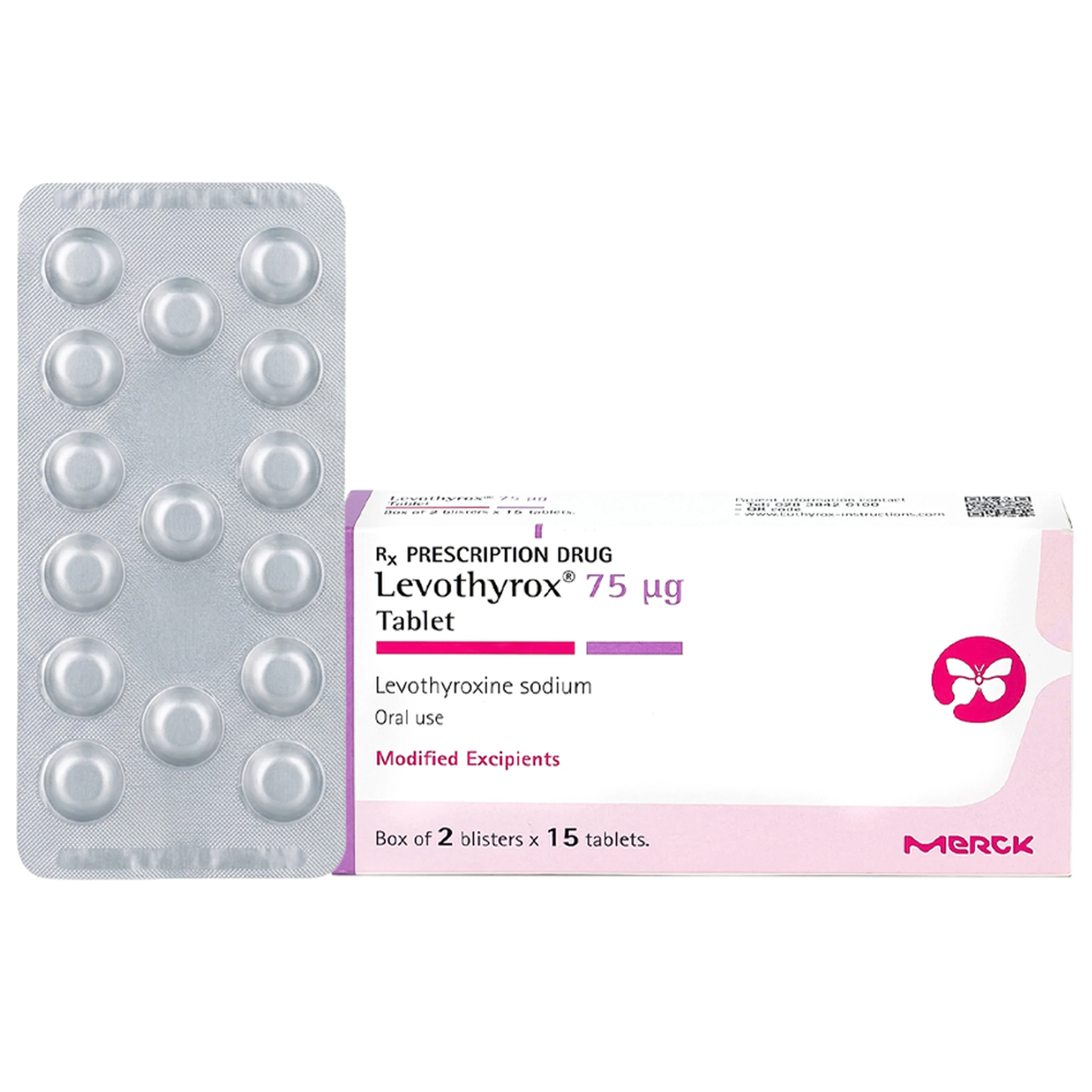 Thuốc Levothyrox 75µg Merck điều trị bướu giáp đơn thuần lành tính (2 vỉ x 15 viên) 1