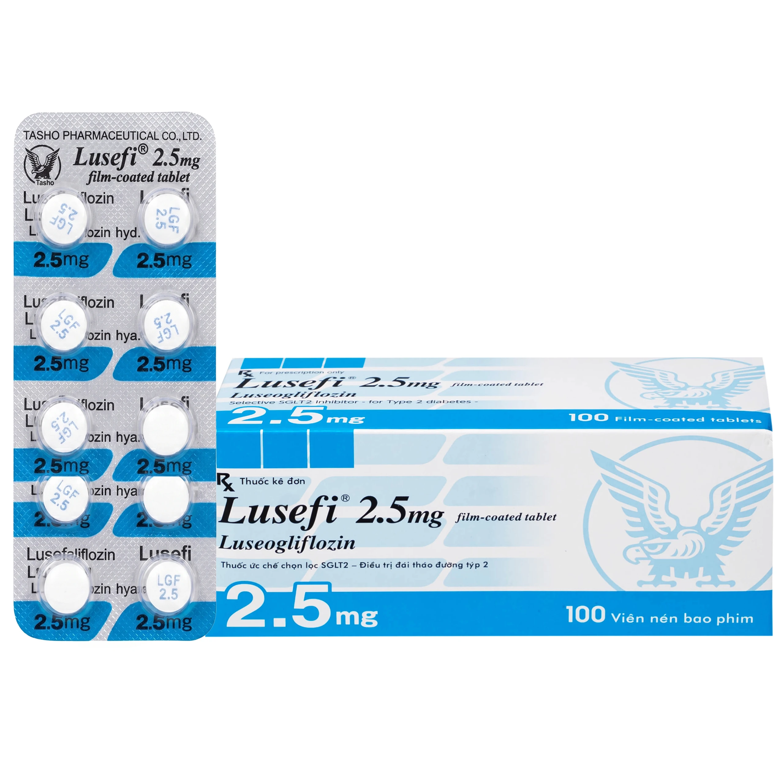 Thuốc Lusefi 2.5mg Taisho điều trị bệnh đái tháo đường tuýp 2 (10 vỉ x 10 viên) 1
