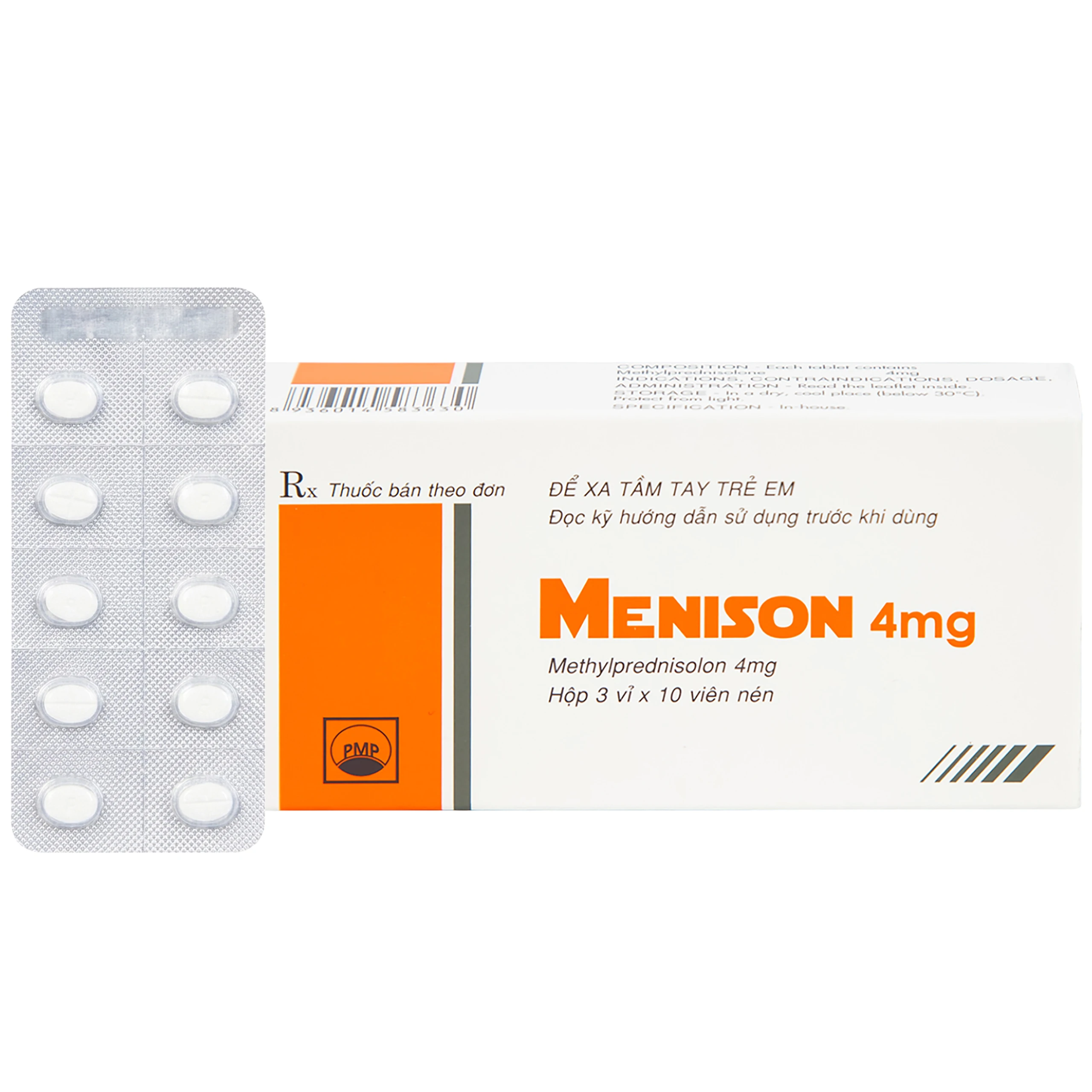 Thuốc Menison 4mg Pymepharco điều trị rối loạn nội tiết, viêm khớp, bệnh collagen (3 vỉ x 10 viên) 1