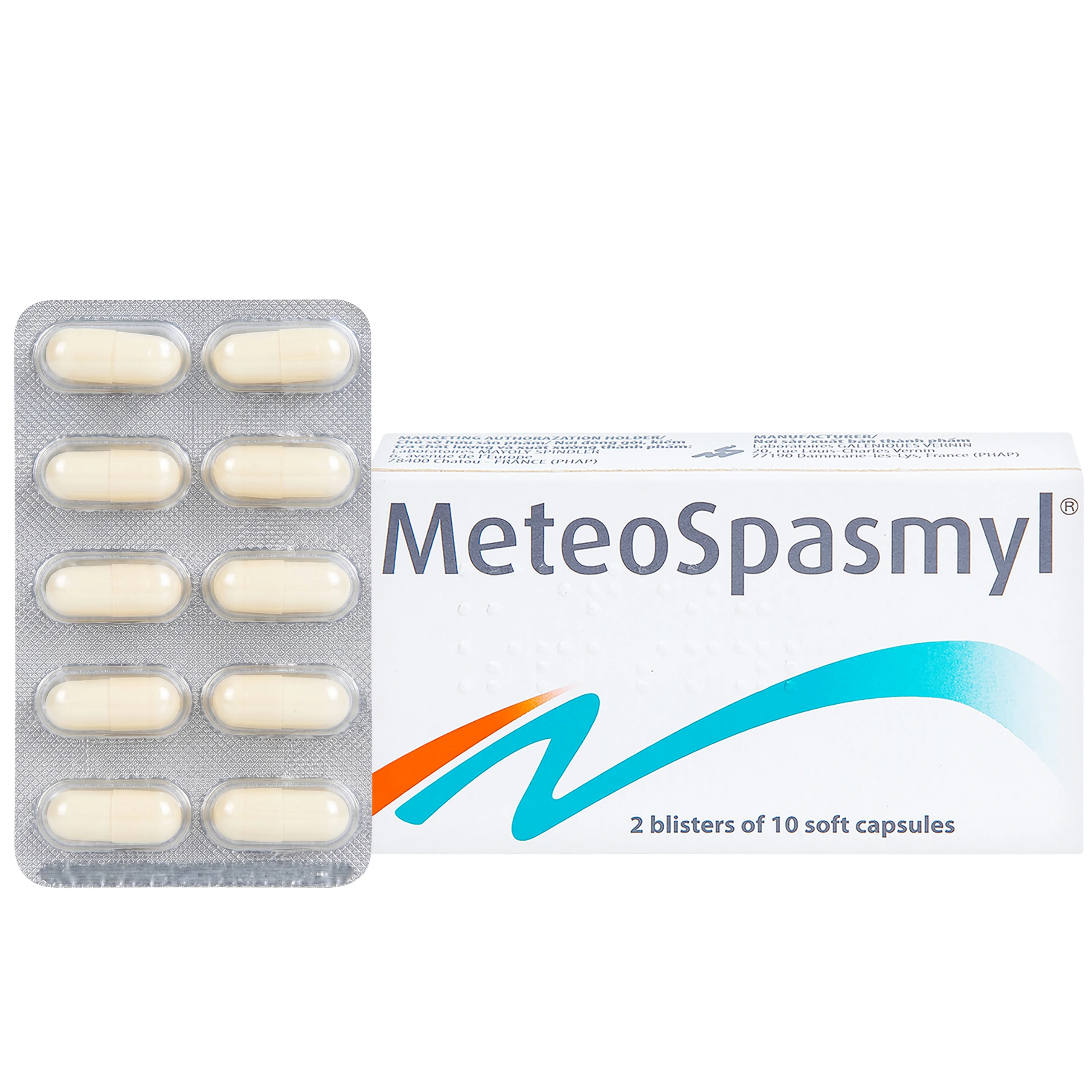 Thuốc Meteospasmyl Mayoly Spindler điều trị các rối loạn đường ruột (2 vỉ x 10 viên) 1