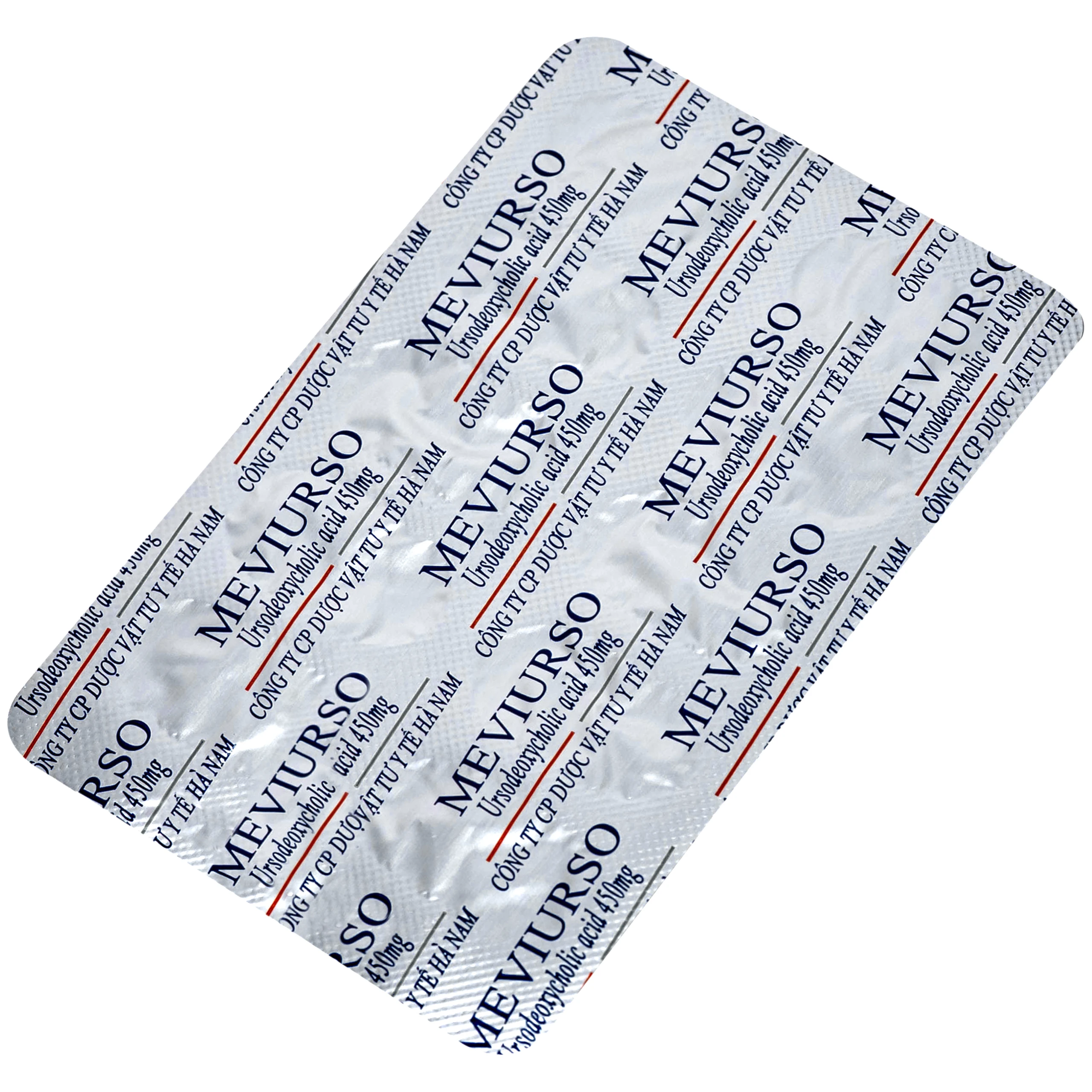 Thuốc Meviurso 450mg Hà Nam dùng để hòa tan sỏi cholesterol, viêm đường mật nguyên phát (3 vỉ x 10 viên) 6