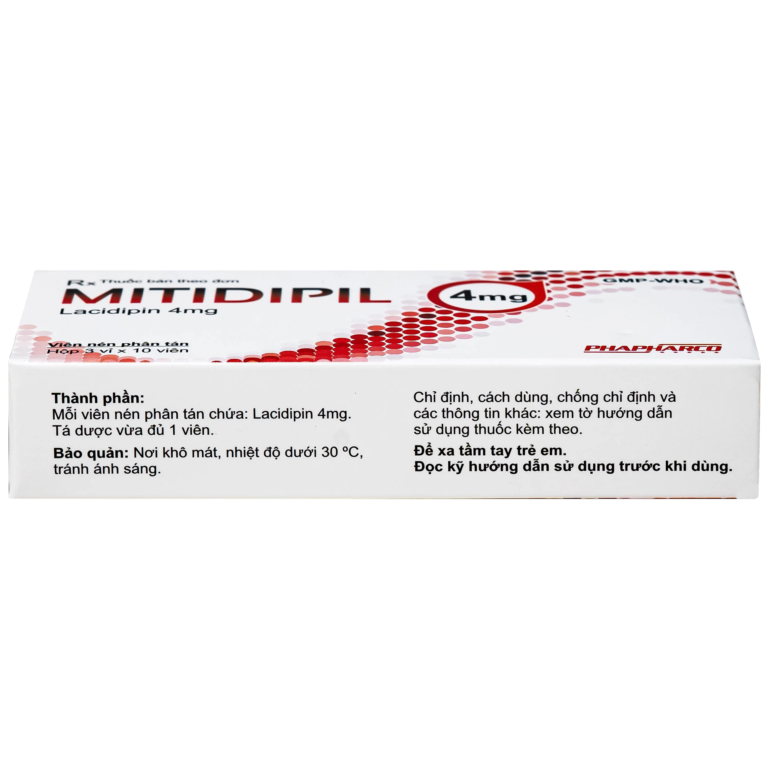 Thuốc Mitidipil 4mg Pharphaco điều trị tăng huyết áp (3 vỉ x 10 viên) 3