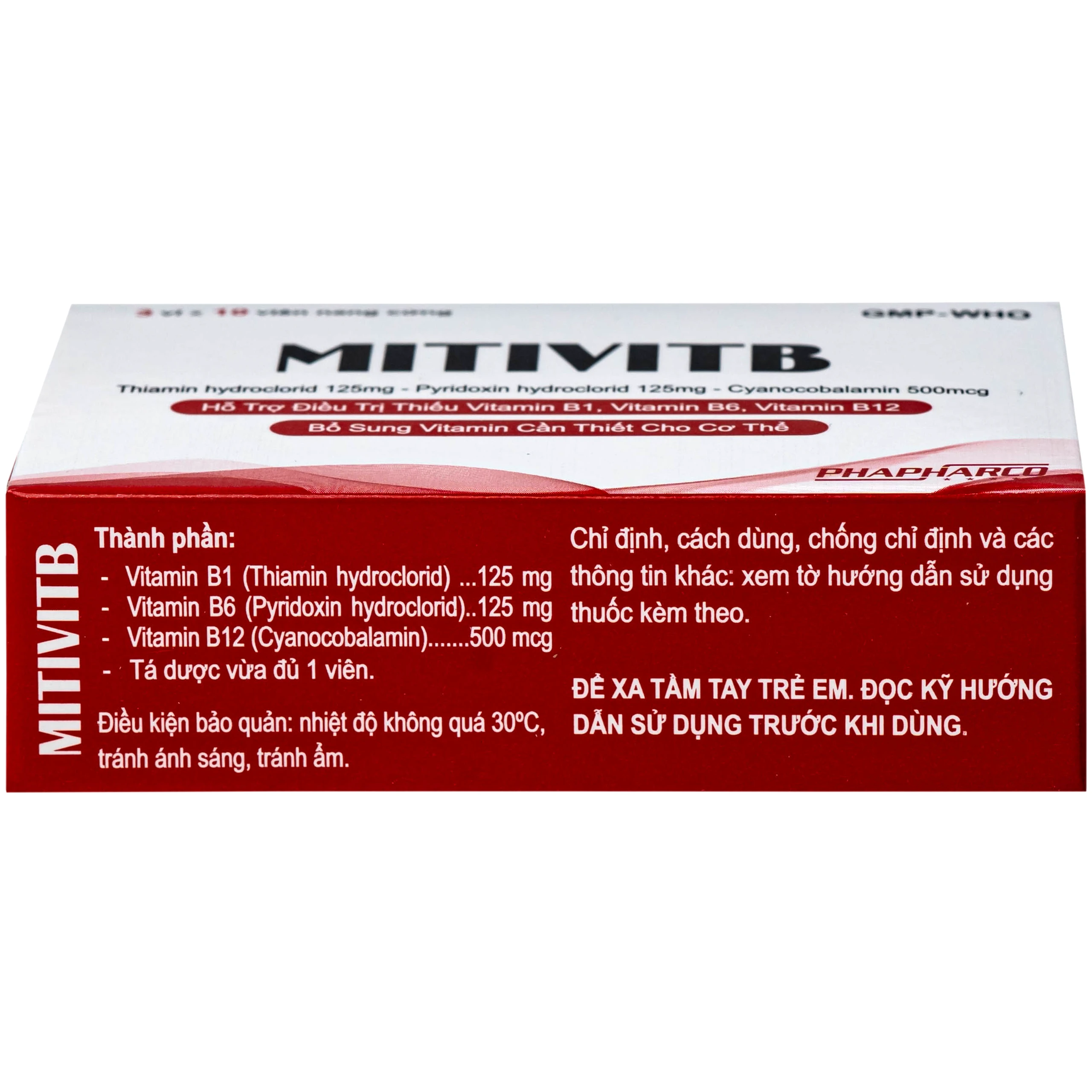 Thuốc bổ Mitivit B Bình Thuận bổ sung vitamin nhóm B (3 vỉ x 10 viên) 3