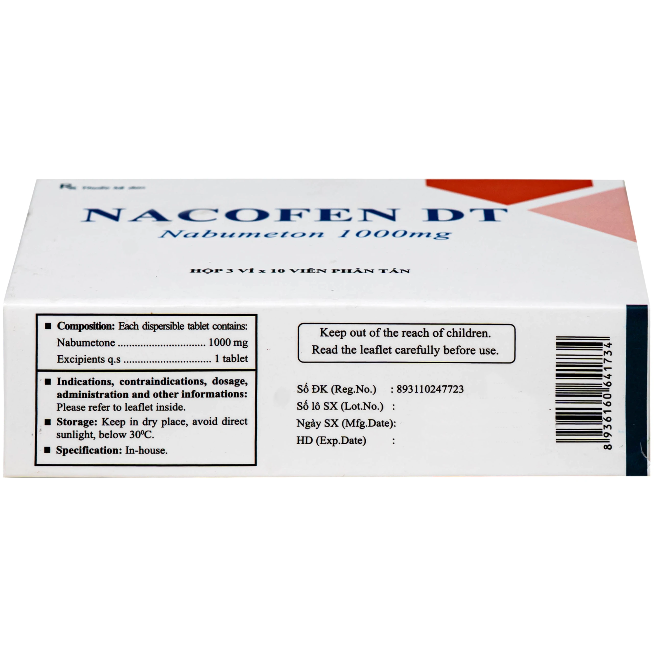 Thuốc Nacofen DT 1000mg Hà Nam điều trị các triệu chứng kéo dài của viêm khớp mạn tính (3 vỉ x 10 viên) 4