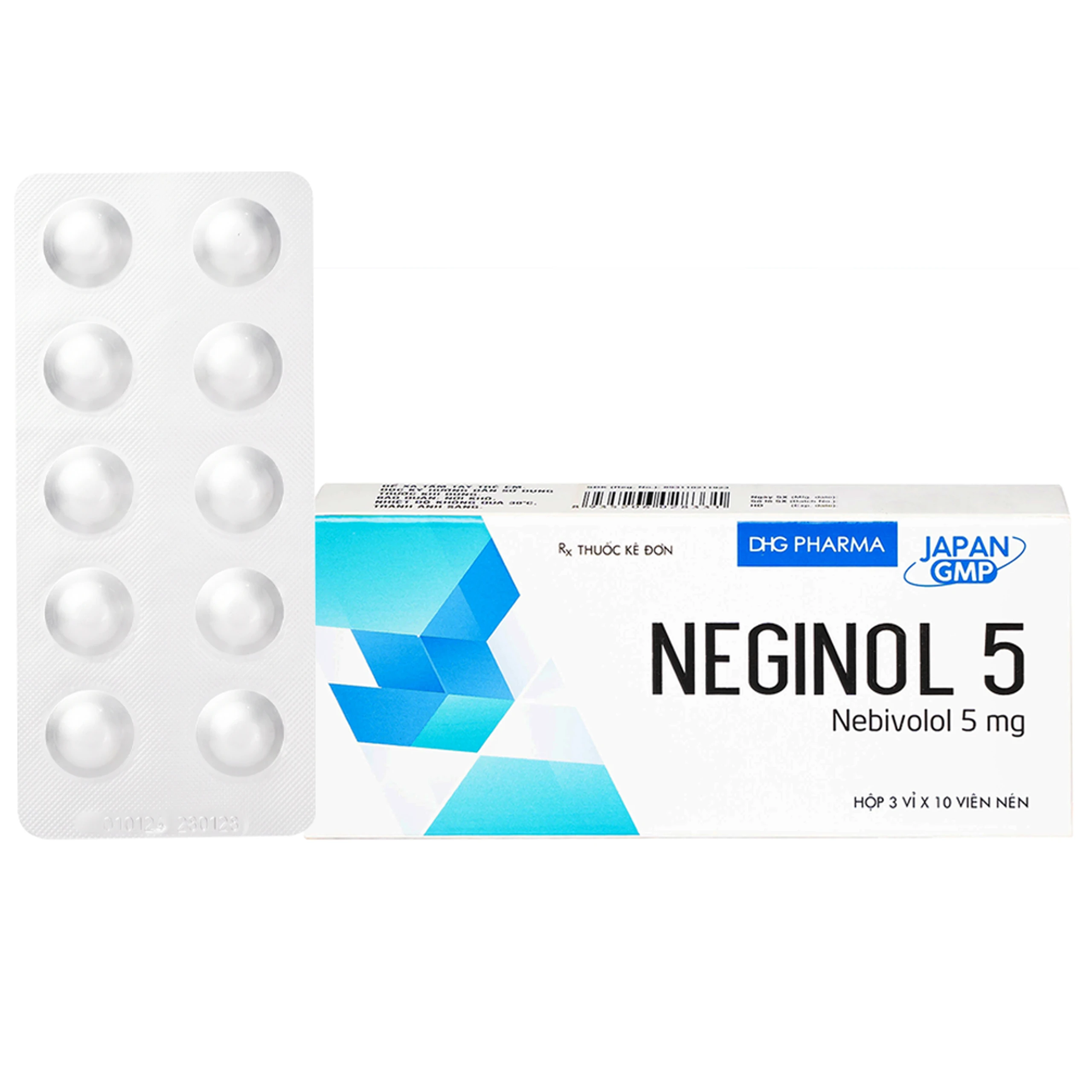 Thuốc Neginol 5 DHG điều trị tăng huyết áp vô căn (3 vỉ x 10 viên) 1